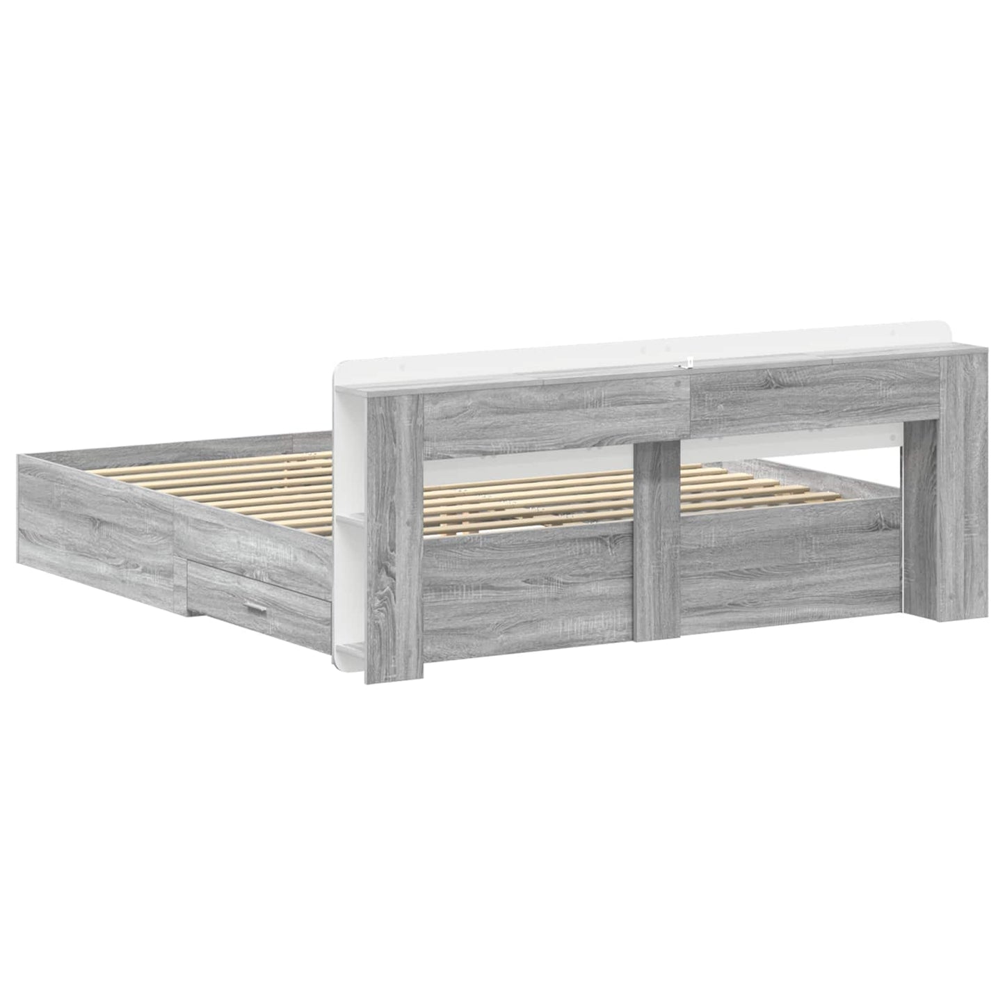 vidaXL Σκελετός κρεβατιού με αποθήκευση Γκρι Sonoma 200 x 200 cm