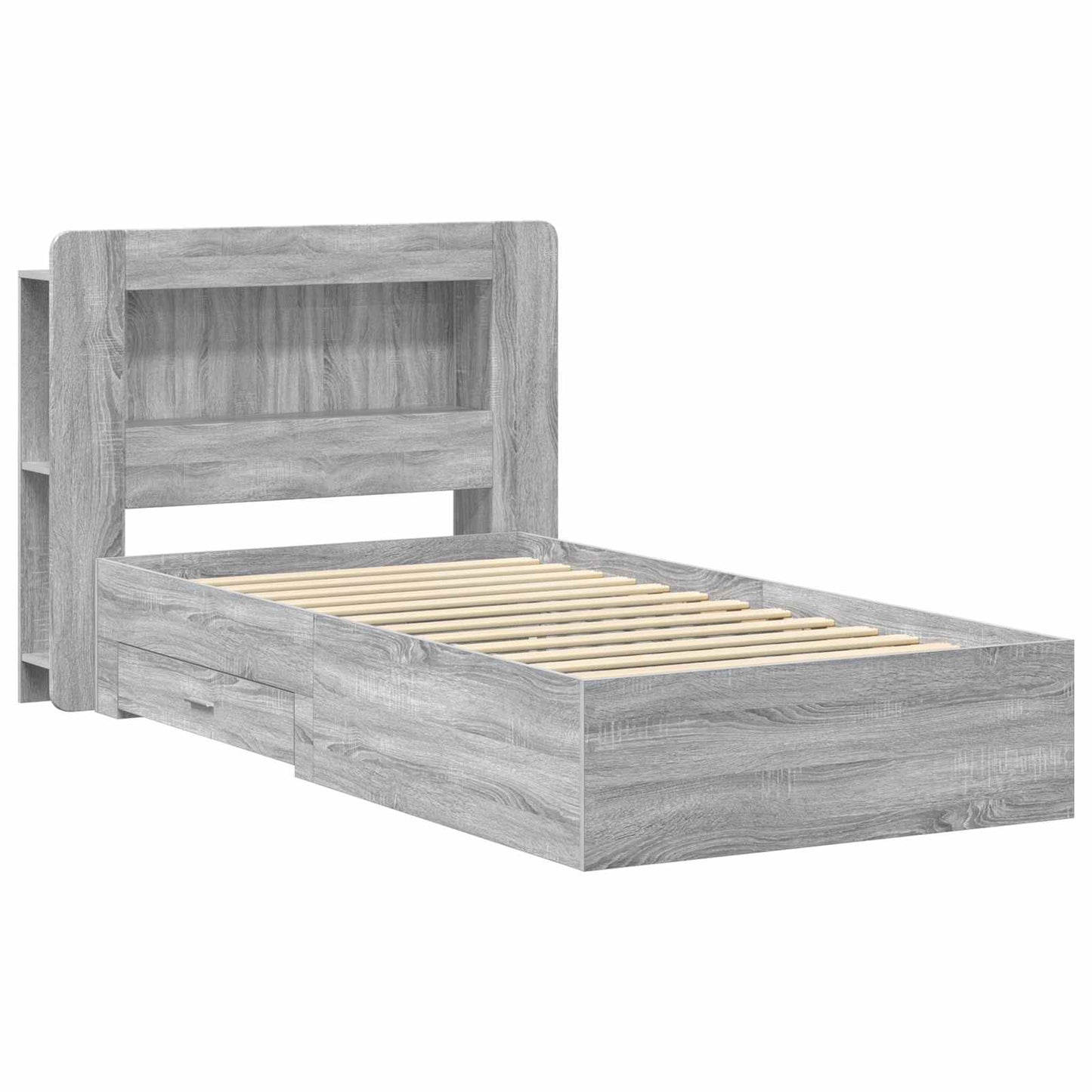 vidaXL Σκελετός κρεβατιού με αποθήκευση Γκρι Sonoma 80 x 200 cm