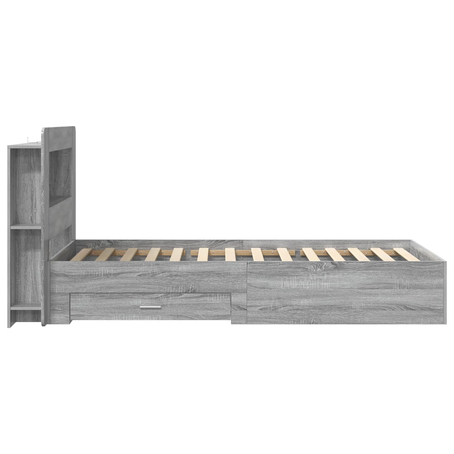 vidaXL Σκελετός κρεβατιού με αποθήκευση Γκρι Sonoma 90 x 200 cm