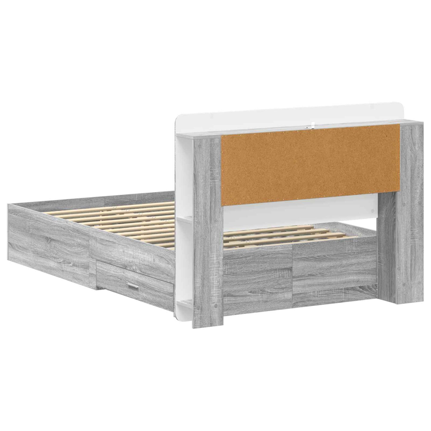 vidaXL Σκελετός κρεβατιού με αποθήκευση Γκρι Sonoma 120 x 190 cm