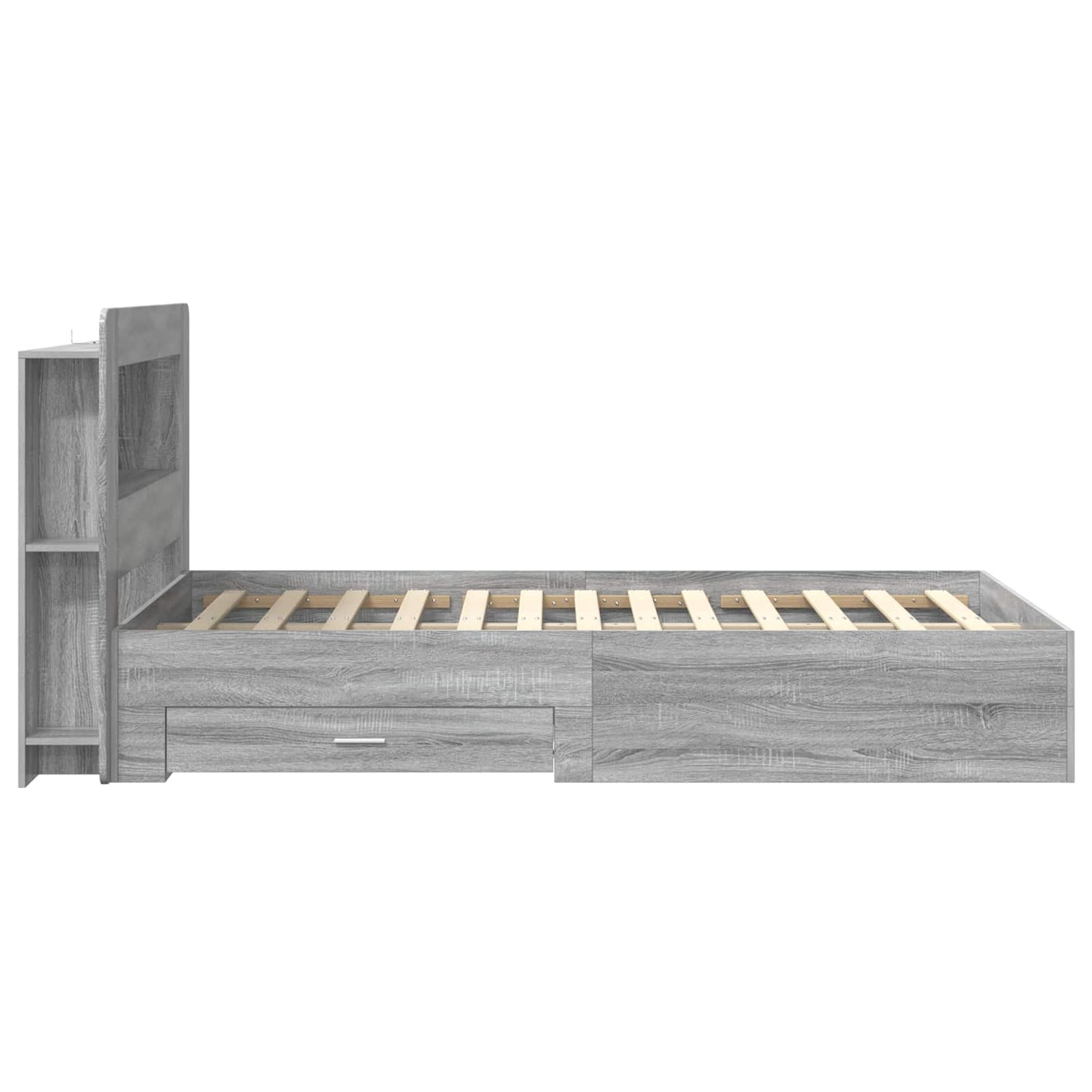 vidaXL Σκελετός κρεβατιού με αποθήκευση Γκρι Sonoma 120 x 190 cm