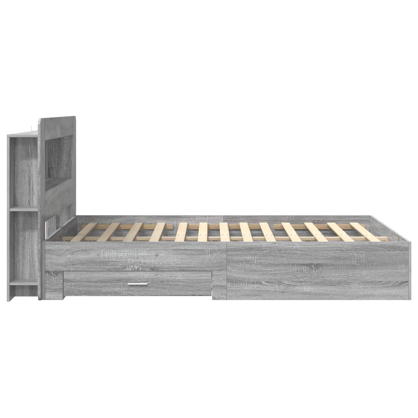 vidaXL Σκελετός κρεβατιού με αποθήκευση Γκρι Sonoma 140 x 200 cm