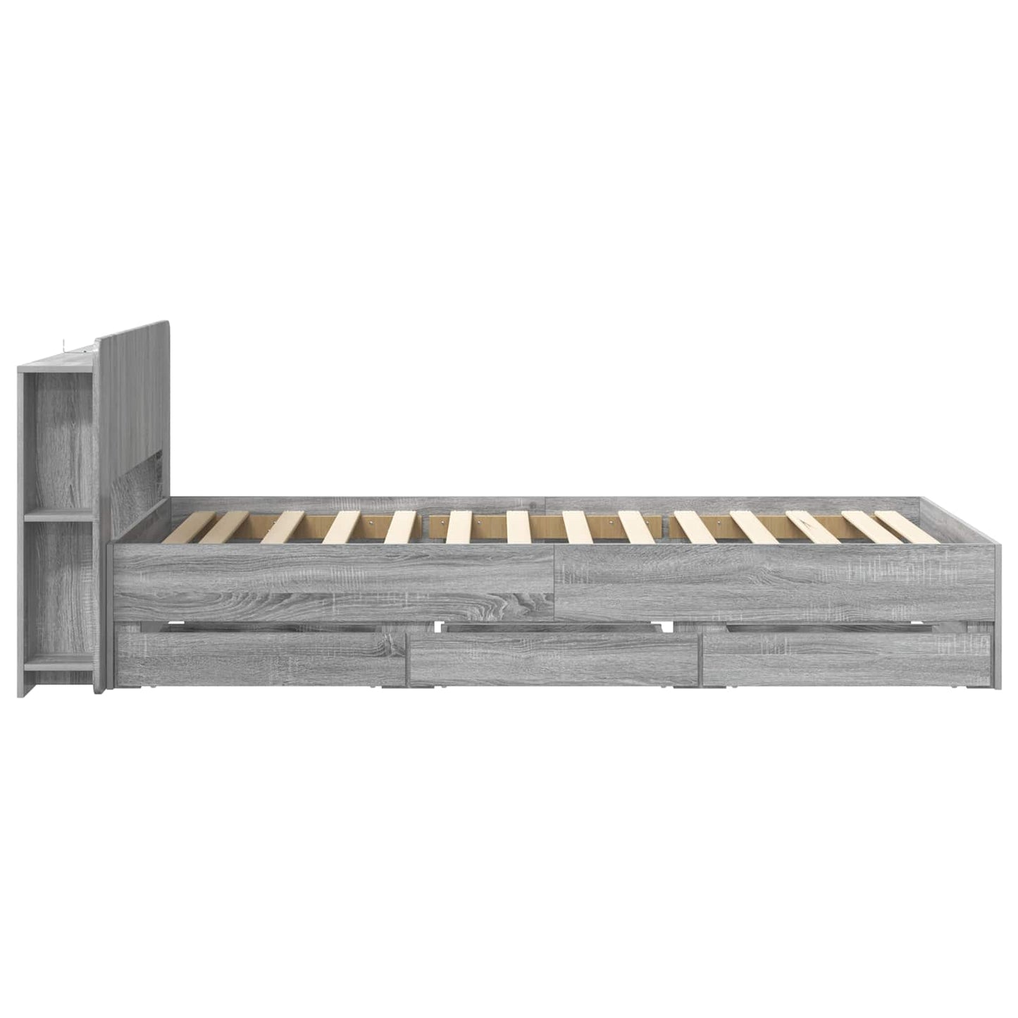 vidaXL Σκελετός κρεβατιού με αποθήκευση Γκρι Sonoma 80 x 200 cm