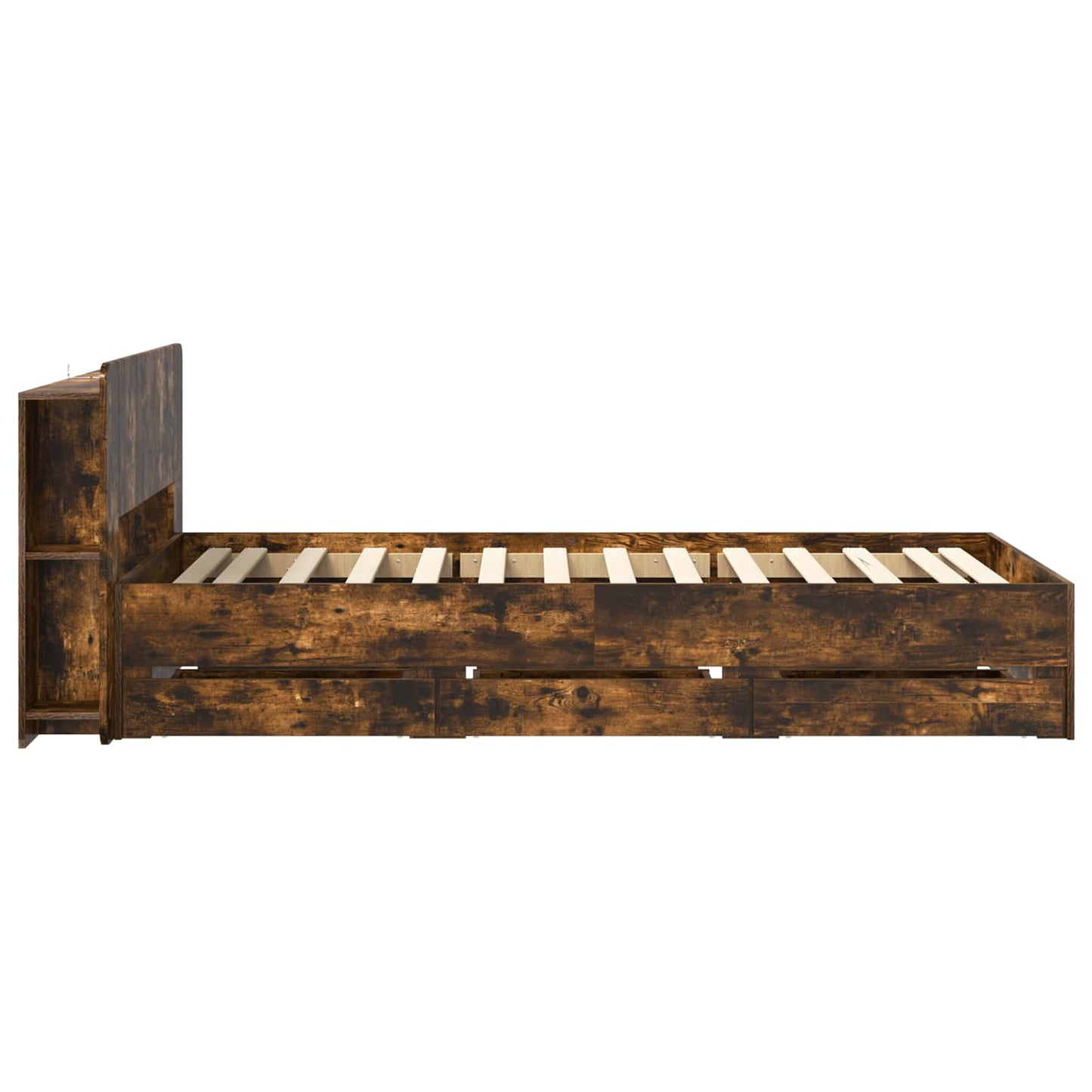 vidaXL Σκελετός κρεβατιού με αποθήκευση Καπνισμένο Ξύλο Δρυός