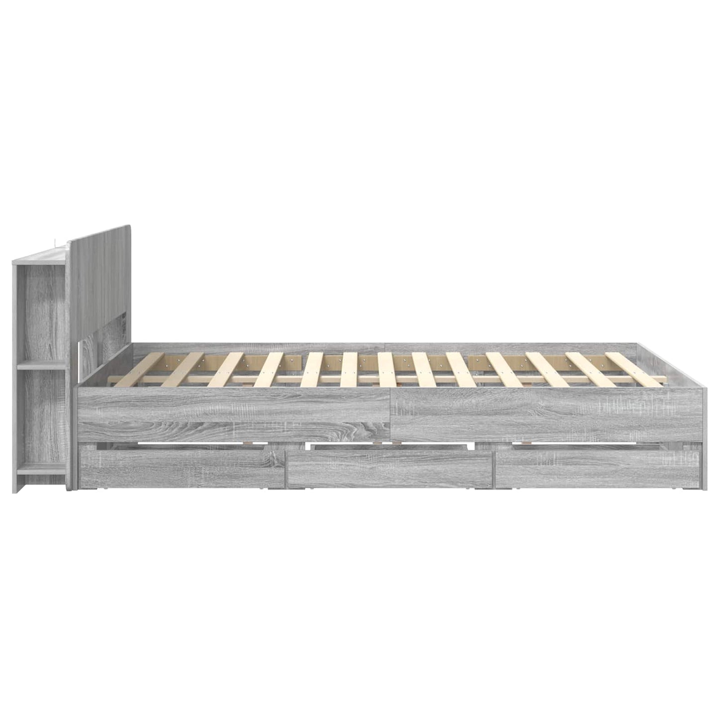 vidaXL Σκελετός κρεβατιού με αποθήκευση Γκρι Sonoma 140 x 200 cm