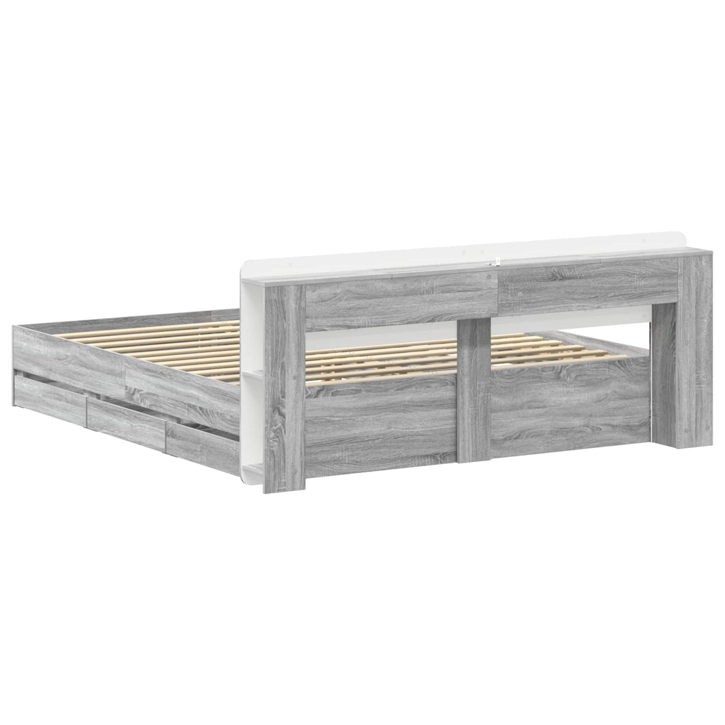 vidaXL Σκελετός κρεβατιού με αποθήκευση Γκρι Sonoma 200 x 200 cm