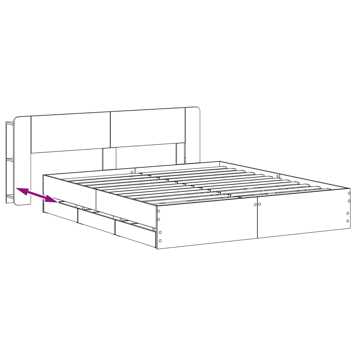 vidaXL Σκελετός κρεβατιού με αποθήκευση Γκρι Sonoma 200 x 200 cm