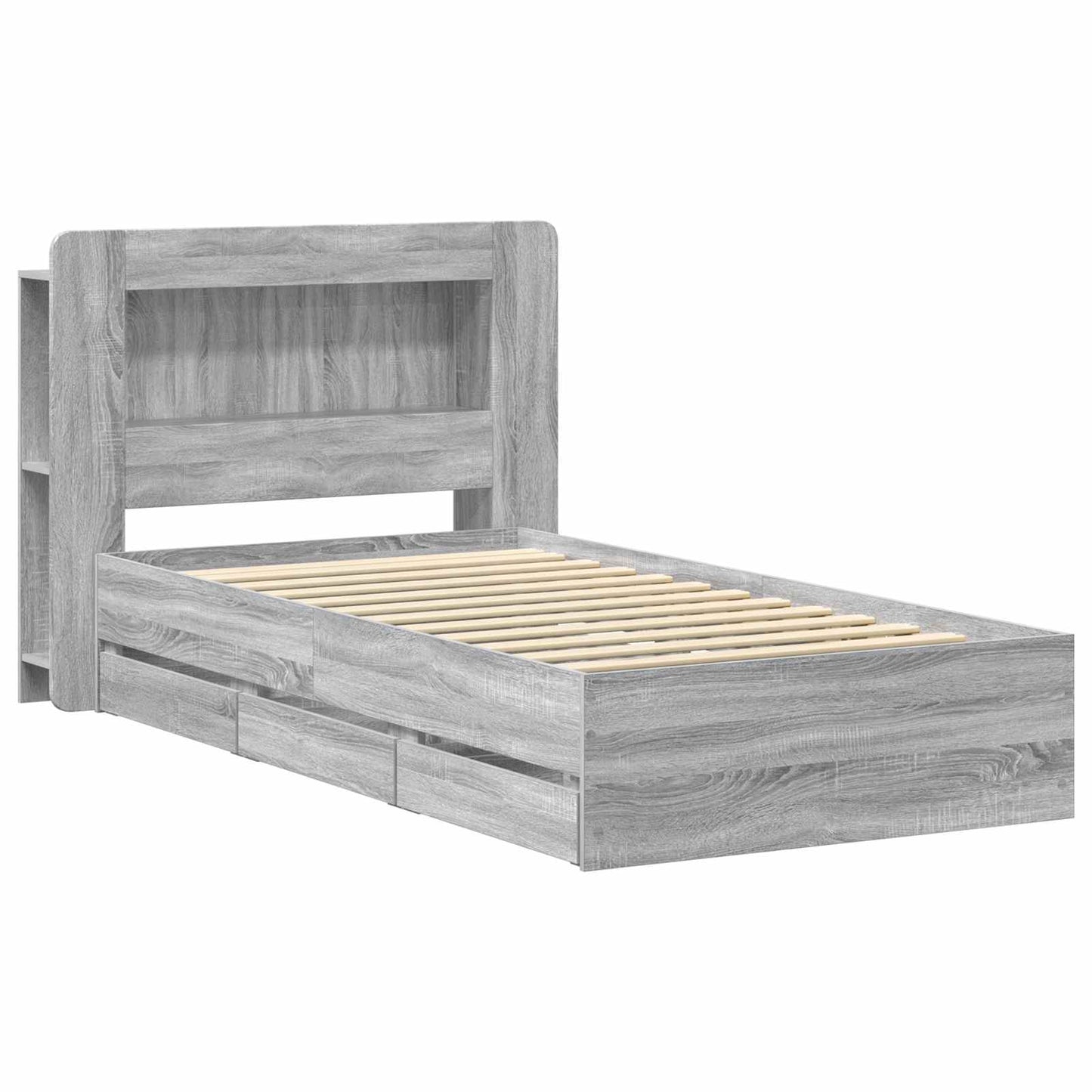 vidaXL Σκελετός κρεβατιού με αποθήκευση Γκρι Sonoma 80 x 200 cm