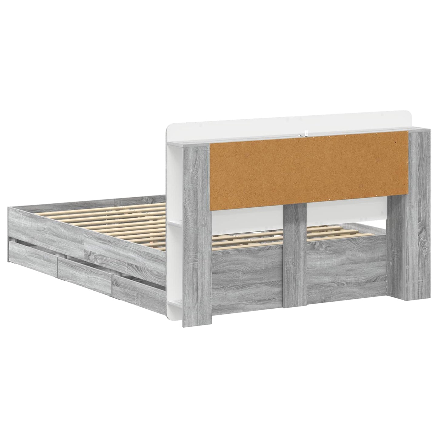 vidaXL Σκελετός κρεβατιού με αποθήκευση Γκρι Sonoma 140 x 200 cm