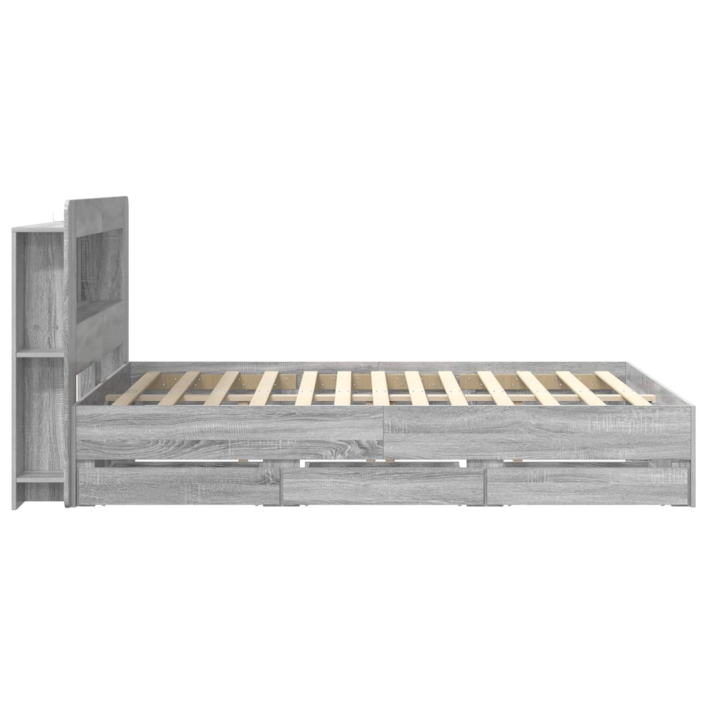 vidaXL Σκελετός κρεβατιού με αποθήκευση Γκρι Sonoma 160 x 200 cm