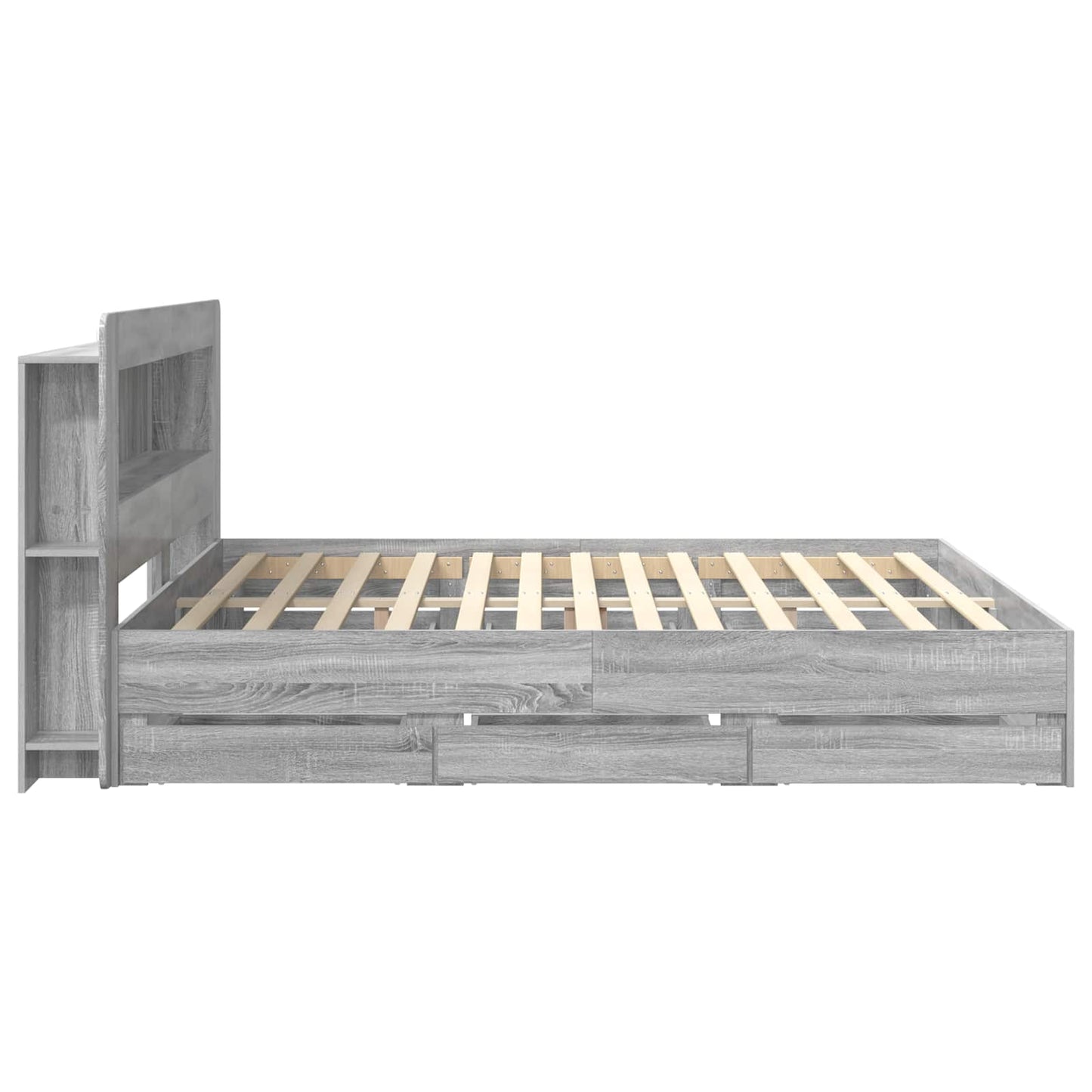 vidaXL Σκελετός κρεβατιού με αποθήκευση Γκρι Sonoma 180 x 200 cm
