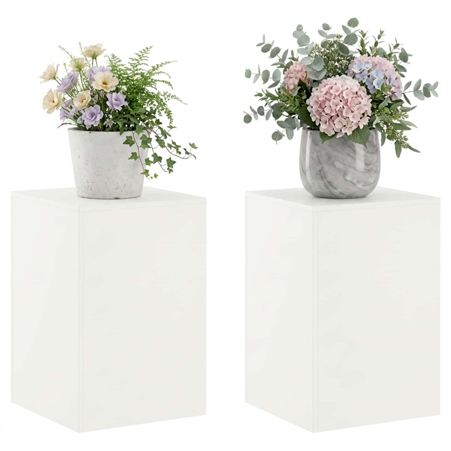 vidaXL Βάση φυτών 2 pcs Λευκό 40 x 40 x 60 cm Ατσάλι