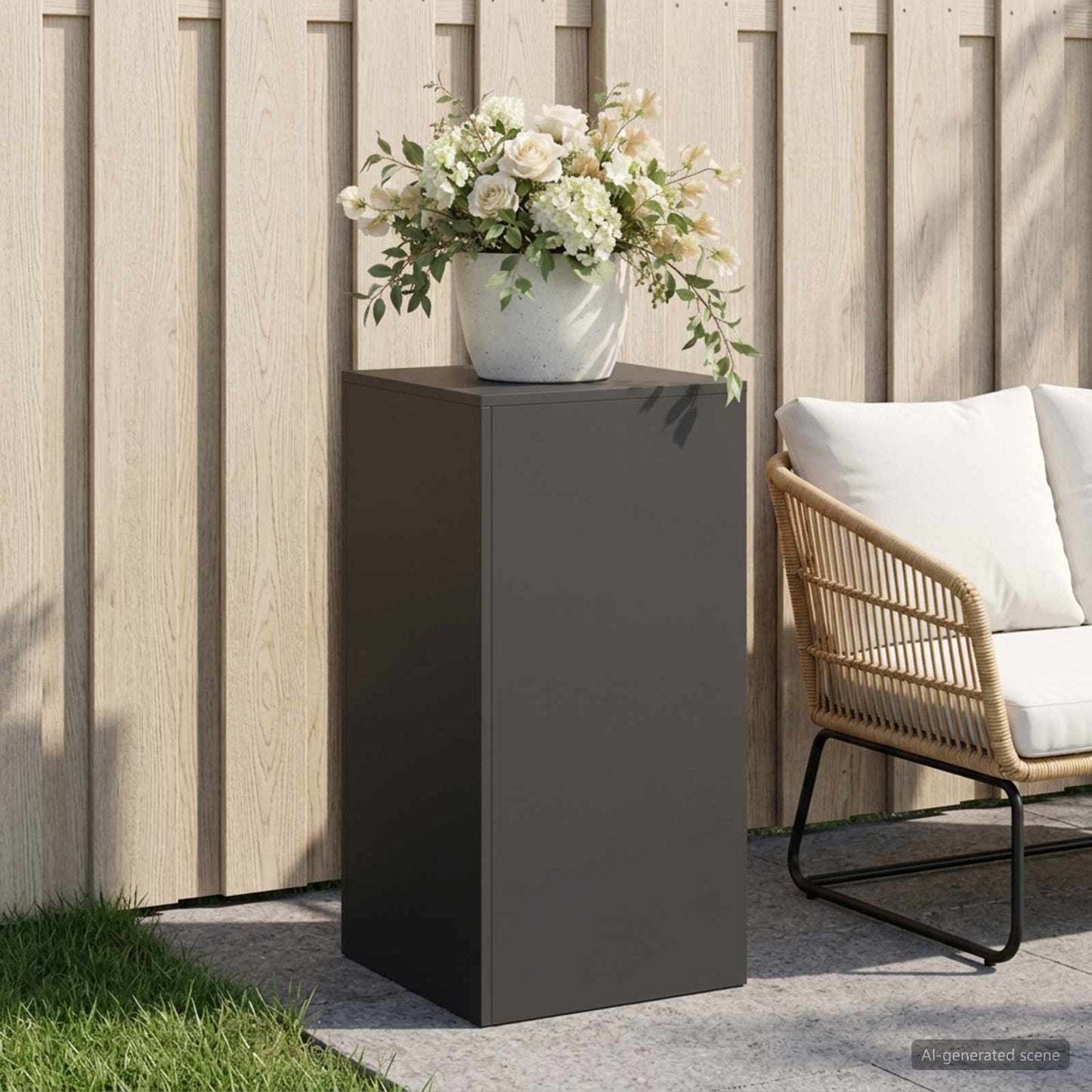 vidaXL Βάση φυτών Μαύρο 40 x 40 x 80 cm Ατσάλι