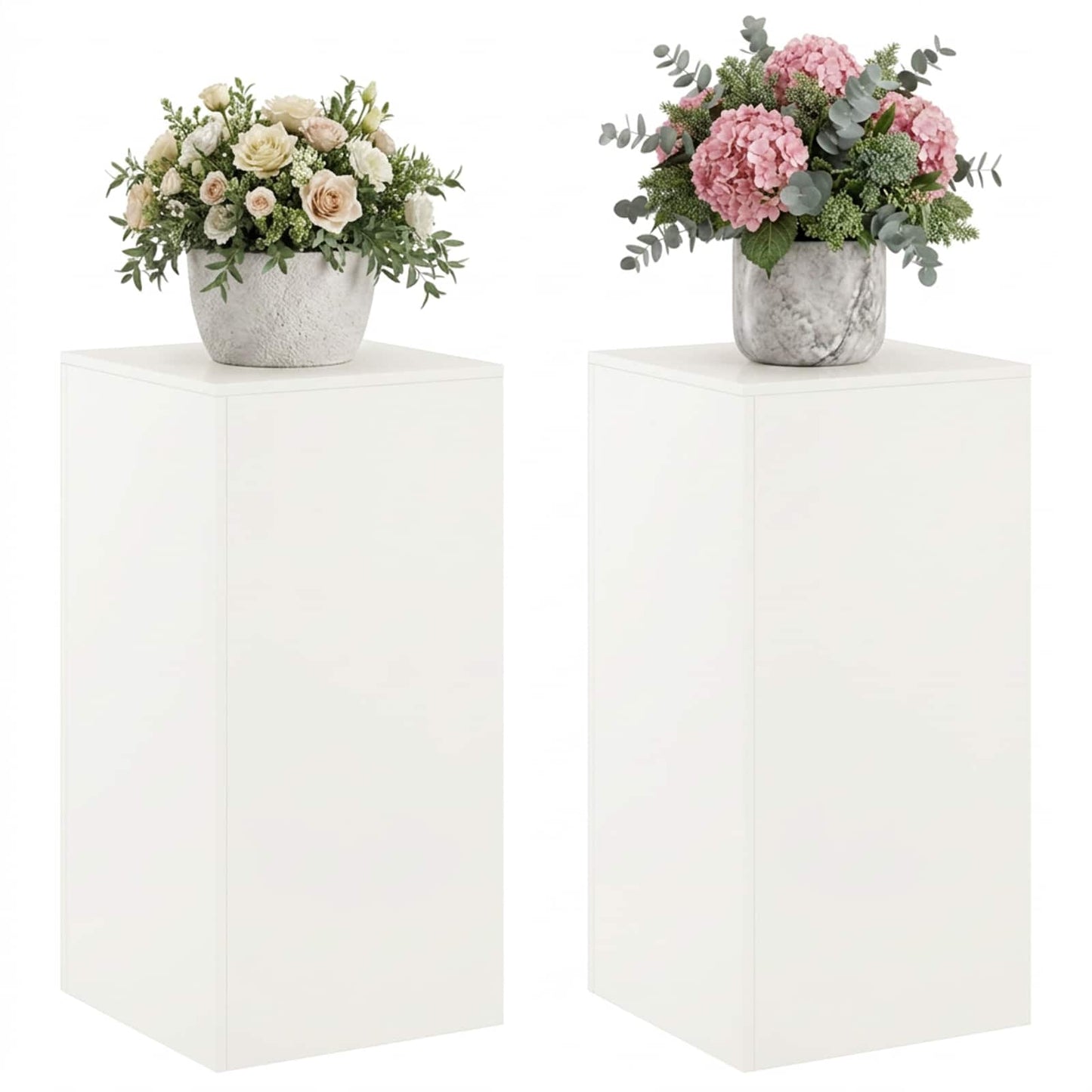 vidaXL Βάση φυτών 2 pcs Λευκό 40 x 40 x 80 cm Ατσάλι