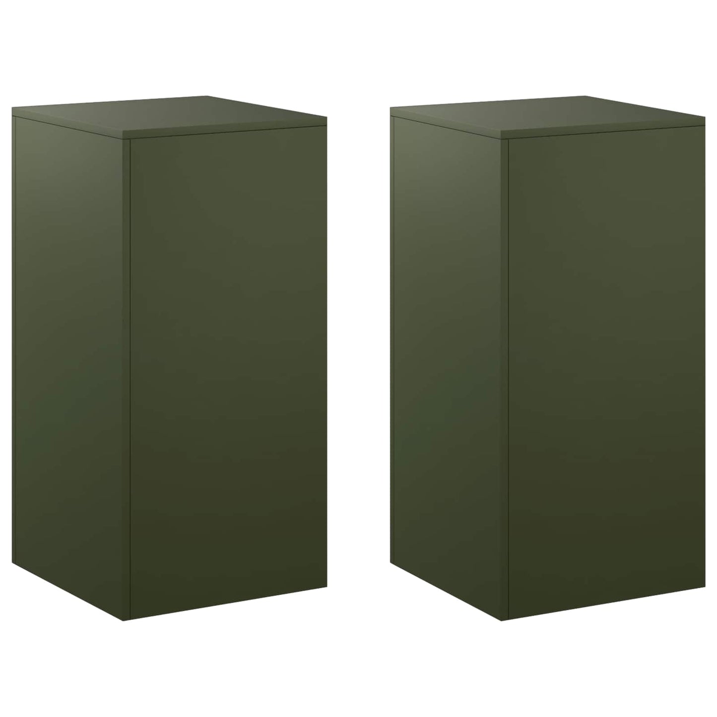 vidaXL Βάση φυτών 2 pcs Λαδί 40 x 40 x 80 cm Ατσάλι