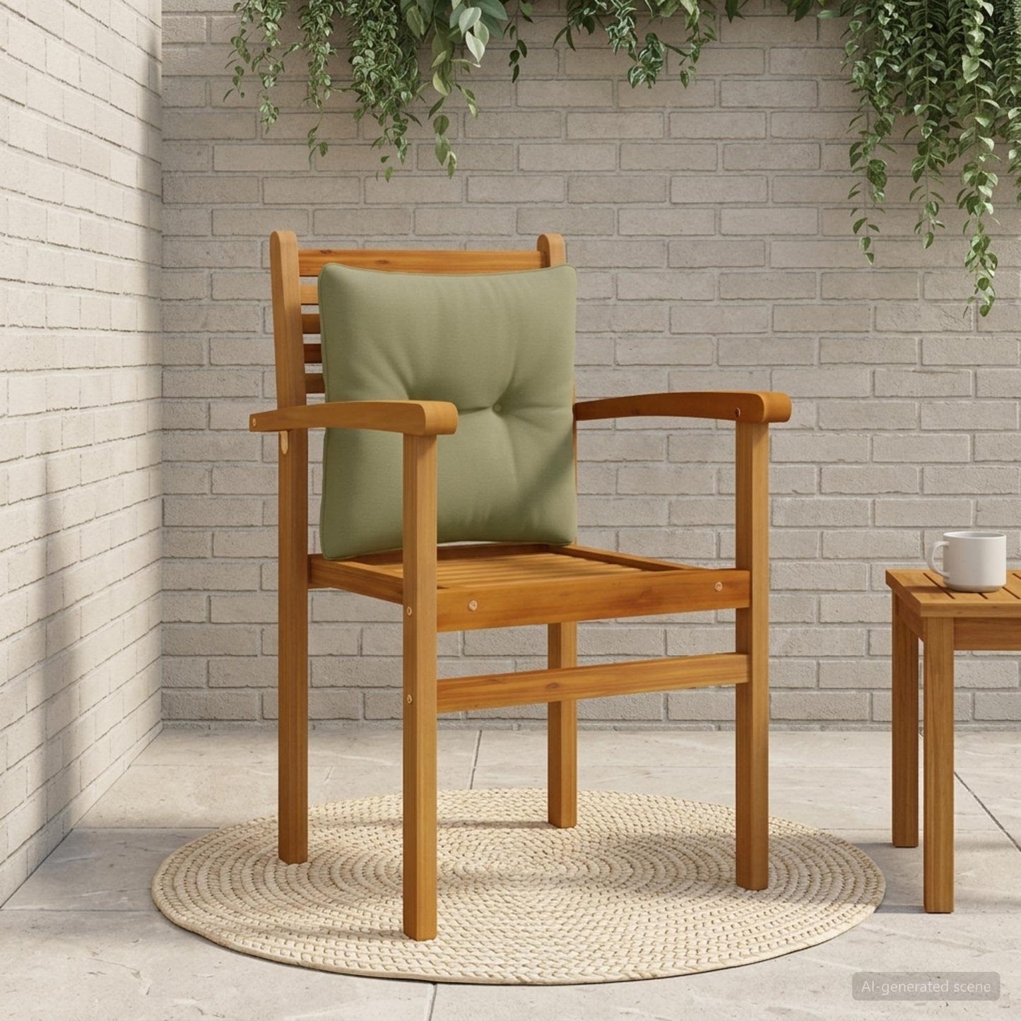 vidaXL Μαξιλάρι πλάτης PUTTEN 100% Πολυεστέρας Λαδί 40 x 40 x 10 εκ