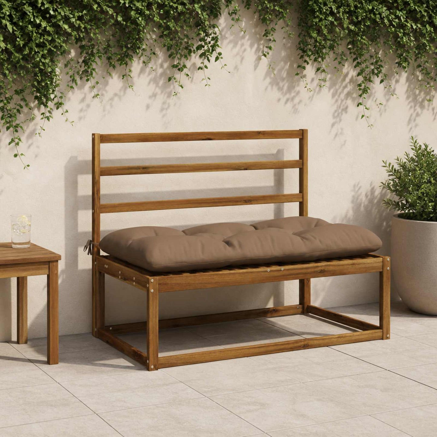 vidaXL Μαξιλάρι πάγκου VIANEN 100% Πολυεστέρας Taupe 100 x 60 x 12 εκ