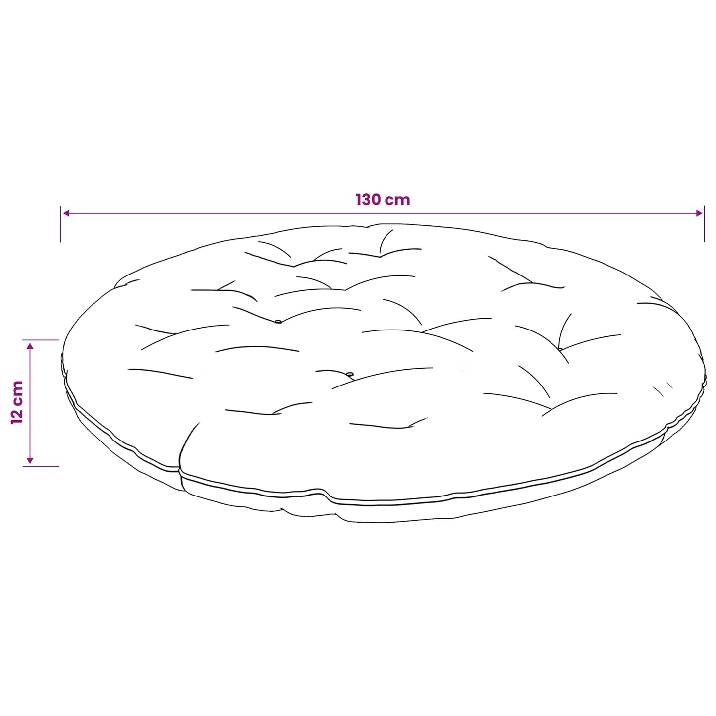vidaXL Μαξιλάρι Papasan VIANEN 100% Πολυεστέρας Λαδί Ø 130 x 12 εκ.