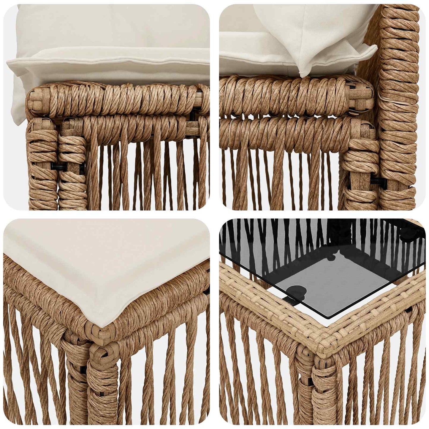 vidaXL Σετ Καναπέ Κήπου 9 pcs Μπεζ συνθετικό ρατάν