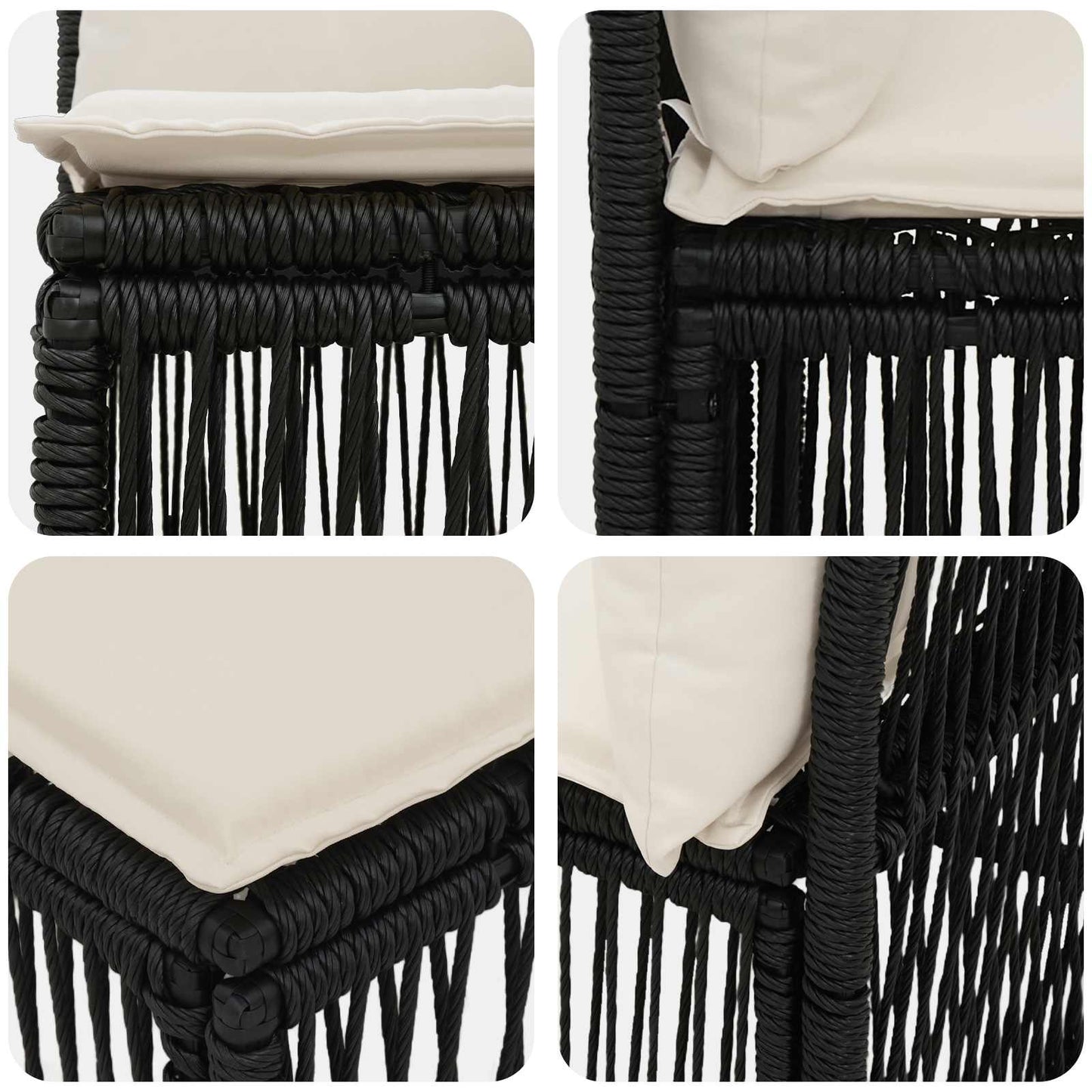 vidaXL Σετ Καναπέ Κήπου 11 pcs Μαύρο συνθετικό ρατάν