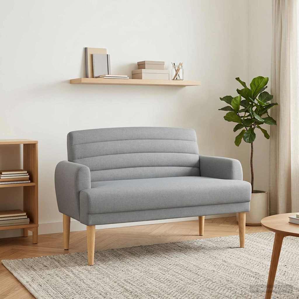 vidaXL Love seat με κουμπιά Ανοιχτό γκρι 116 x 67 x 80 εκ. Ύφασμα