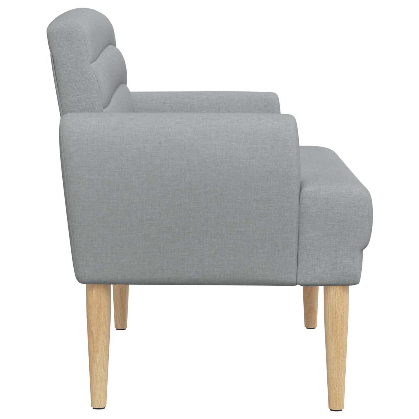 vidaXL Love seat με κουμπιά Ανοιχτό γκρι 116 x 67 x 80 εκ. Ύφασμα