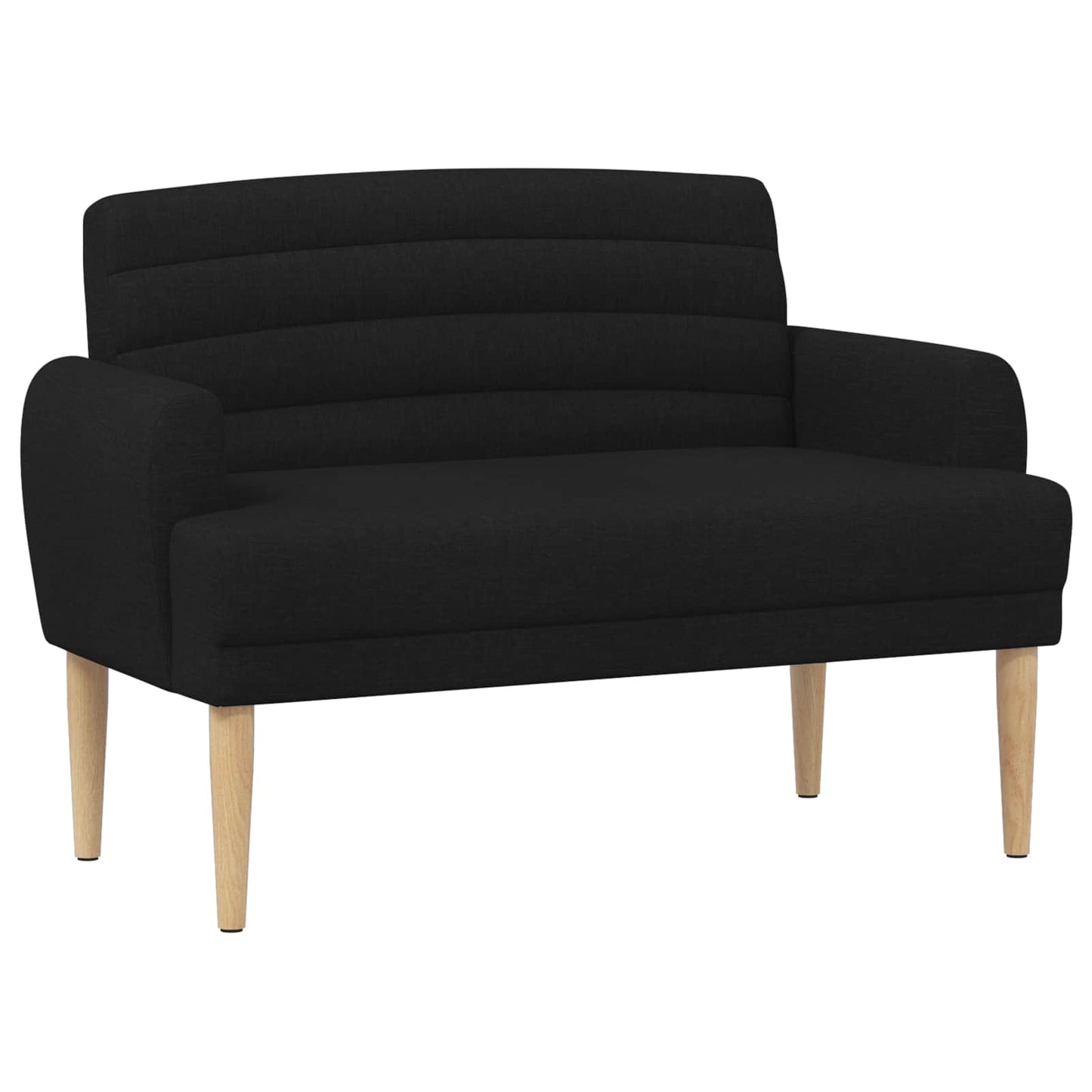 vidaXL Love seat με κουμπιά Μαύρο 116 x 67 x 80 εκ. Ύφασμα