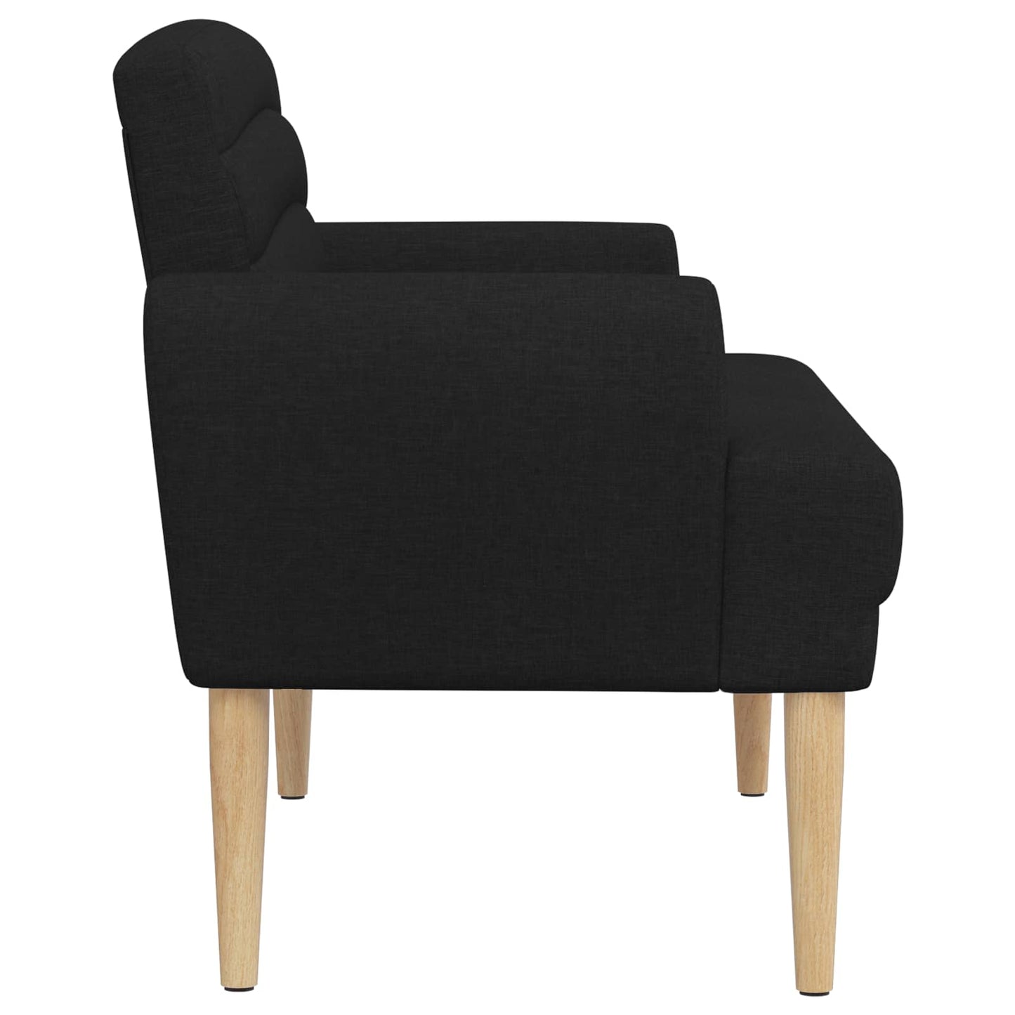 vidaXL Love seat με κουμπιά Μαύρο 116 x 67 x 80 εκ. Ύφασμα