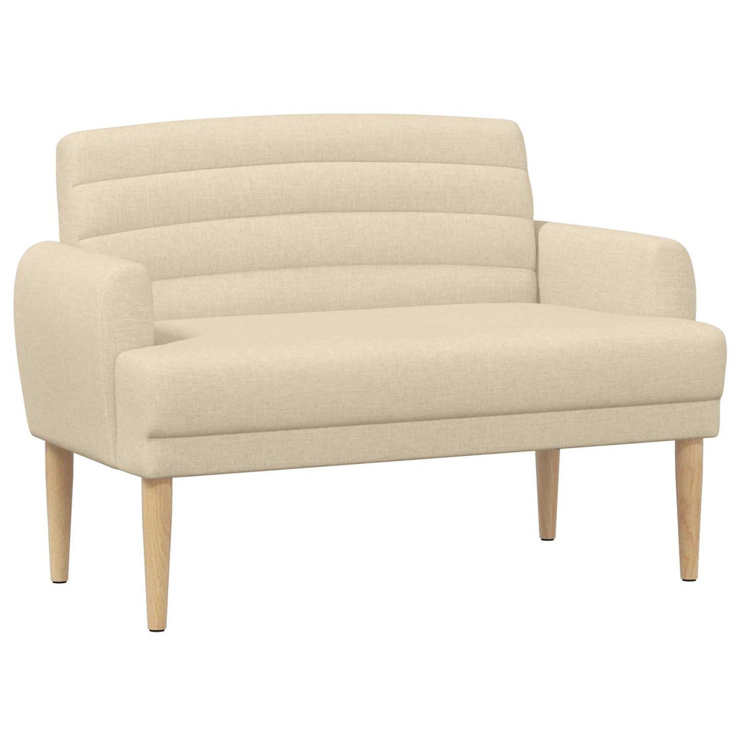 vidaXL Love seat με κουμπιά Κρεμ 116 x 67 x 80 εκ. Ύφασμα