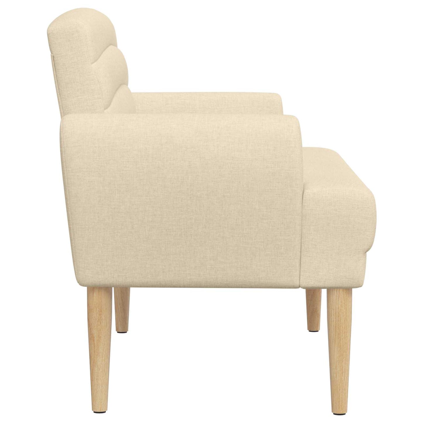vidaXL Love seat με κουμπιά Κρεμ 116 x 67 x 80 εκ. Ύφασμα