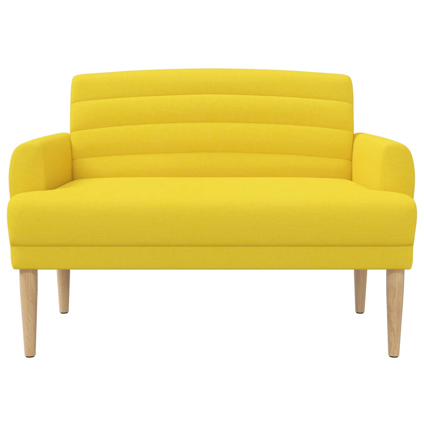 vidaXL Love seat με κουμπιά Απαλό Κίτρινο 116 x 67 x 80 εκ. Ύφασμα
