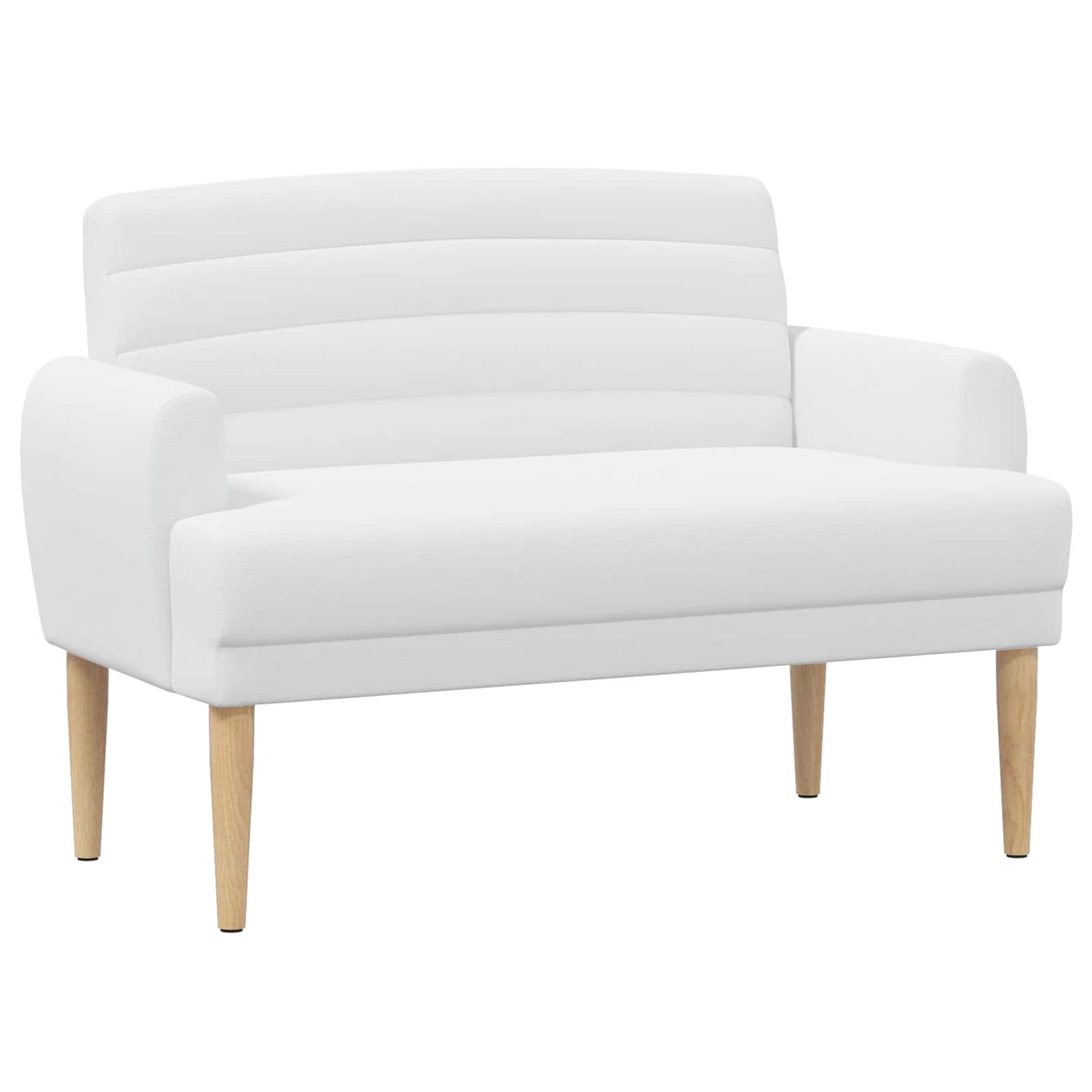 vidaXL Love seat με κουμπιά Λευκό 116 x 67 x 80 εκ. Ύφασμα