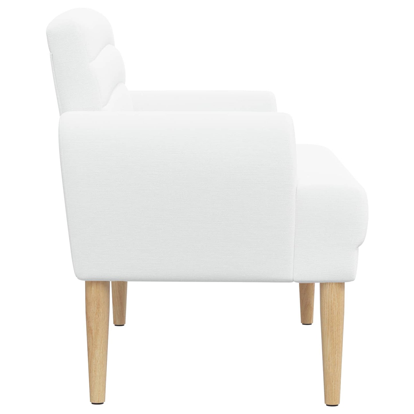 vidaXL Love seat με κουμπιά Λευκό 116 x 67 x 80 εκ. Ύφασμα
