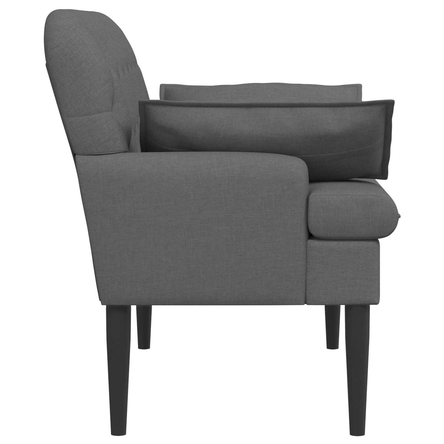 vidaXL Love seat με κουμπιά Σκούρο Γκρι 111 x 68 x 80 εκ. Ύφασμα