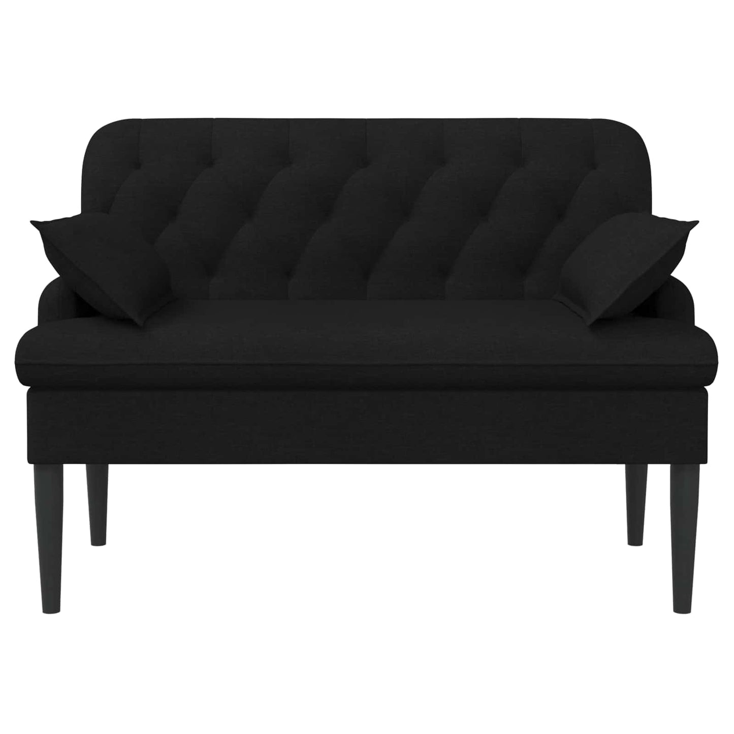 vidaXL Love seat με κουμπιά Μαύρο 111 x 68 x 80 εκ. Ύφασμα