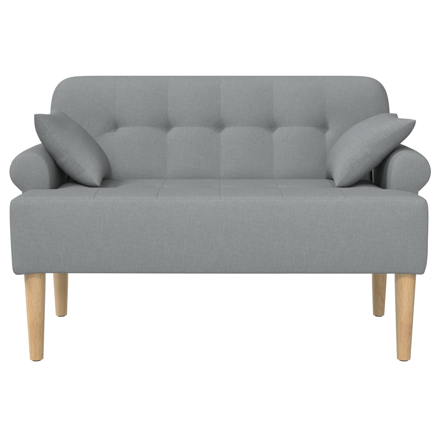 vidaXL Love seat με κουμπιά Ανοιχτό γκρι 120 x 65 x 79 εκ Ύφασμα