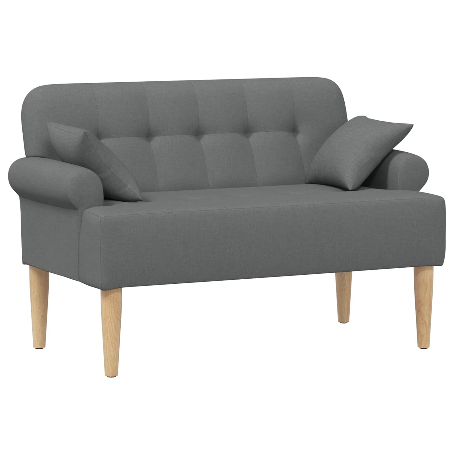 vidaXL Love seat με κουμπιά Σκούρο Γκρι 120 x 65 x 79 εκ Ύφασμα