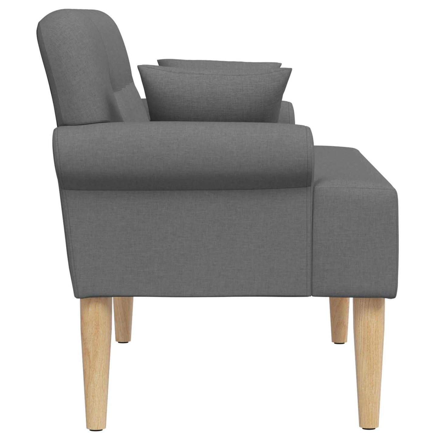 vidaXL Love seat με κουμπιά Σκούρο Γκρι 120 x 65 x 79 εκ Ύφασμα