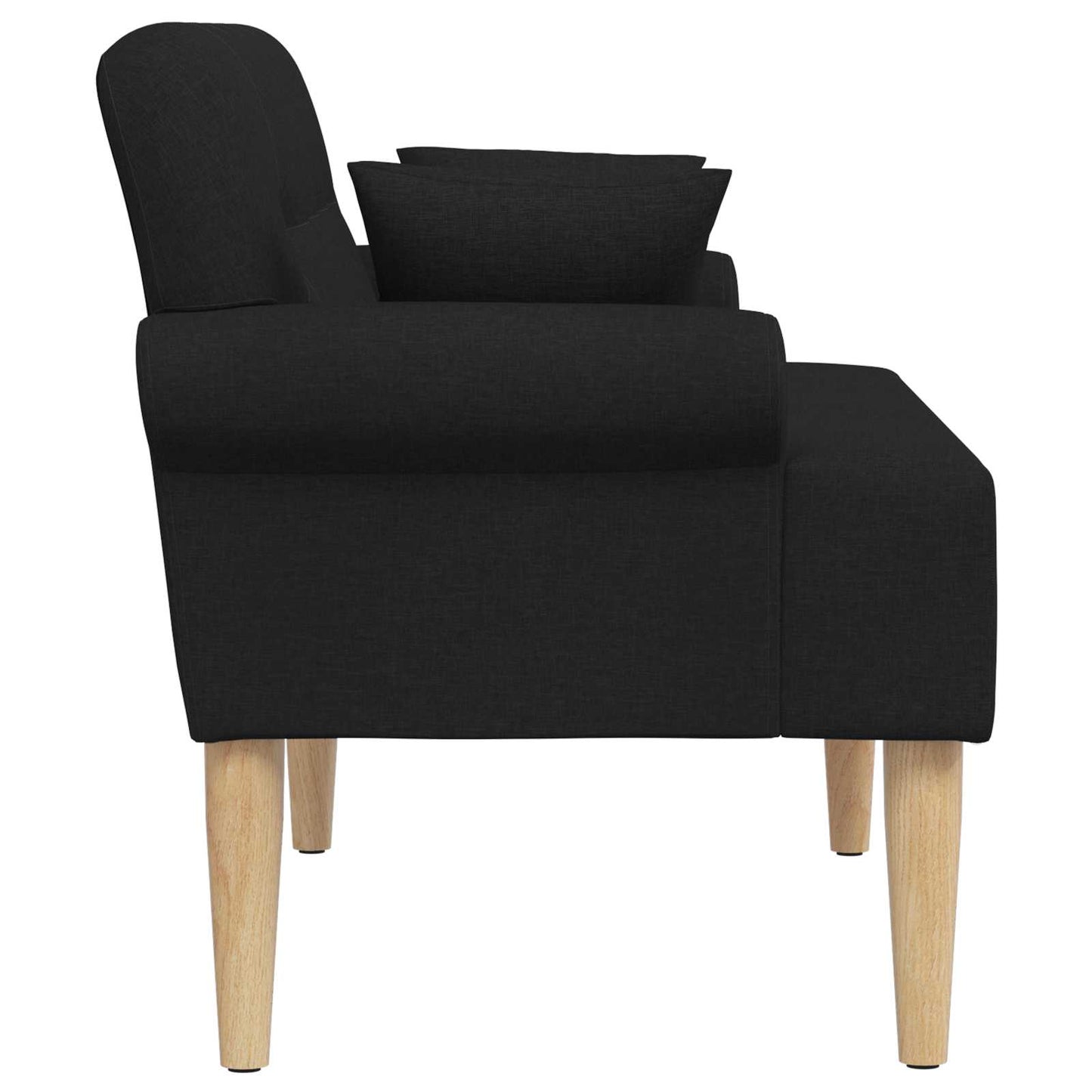vidaXL Love seat με κουμπιά Μαύρο 120 x 65 x 79 εκ Ύφασμα