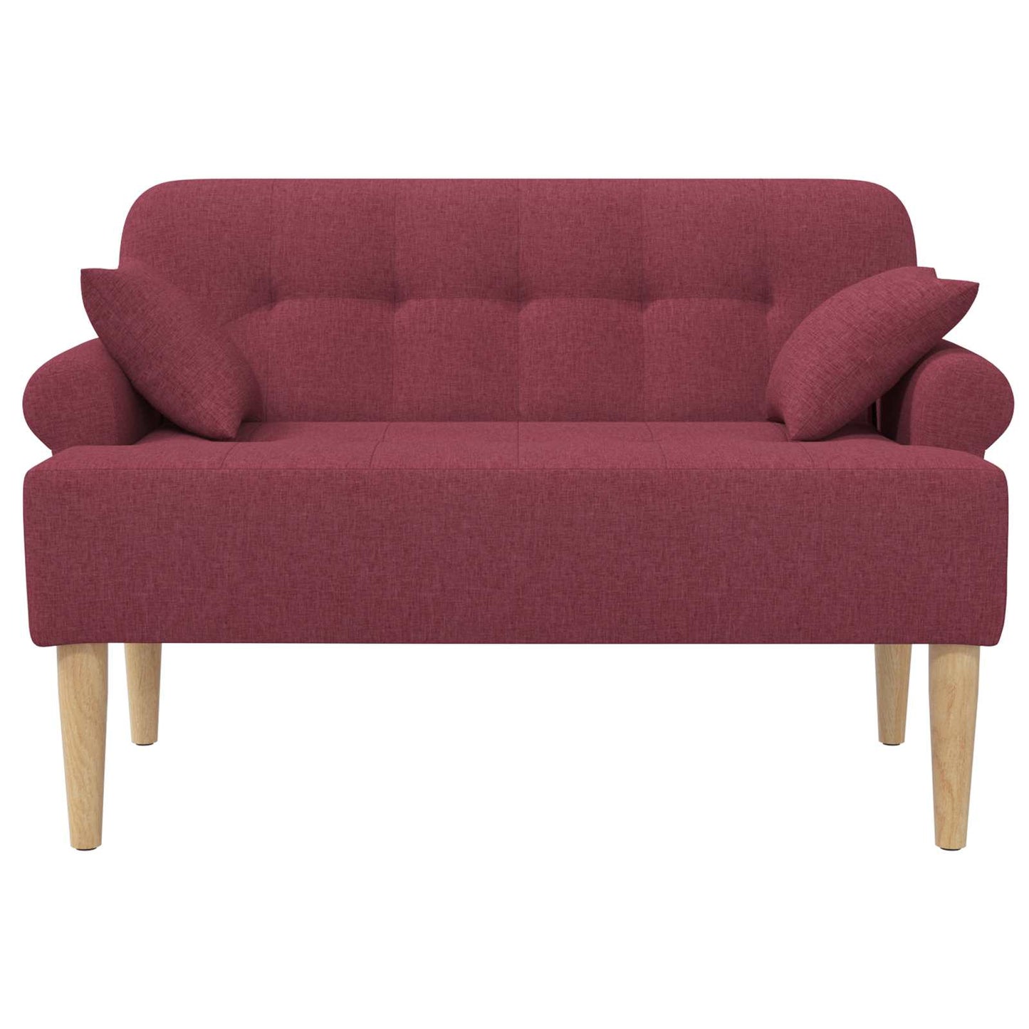 vidaXL Love seat με κουμπιά Κόκκινο 120 x 65 x 79 εκ Ύφασμα