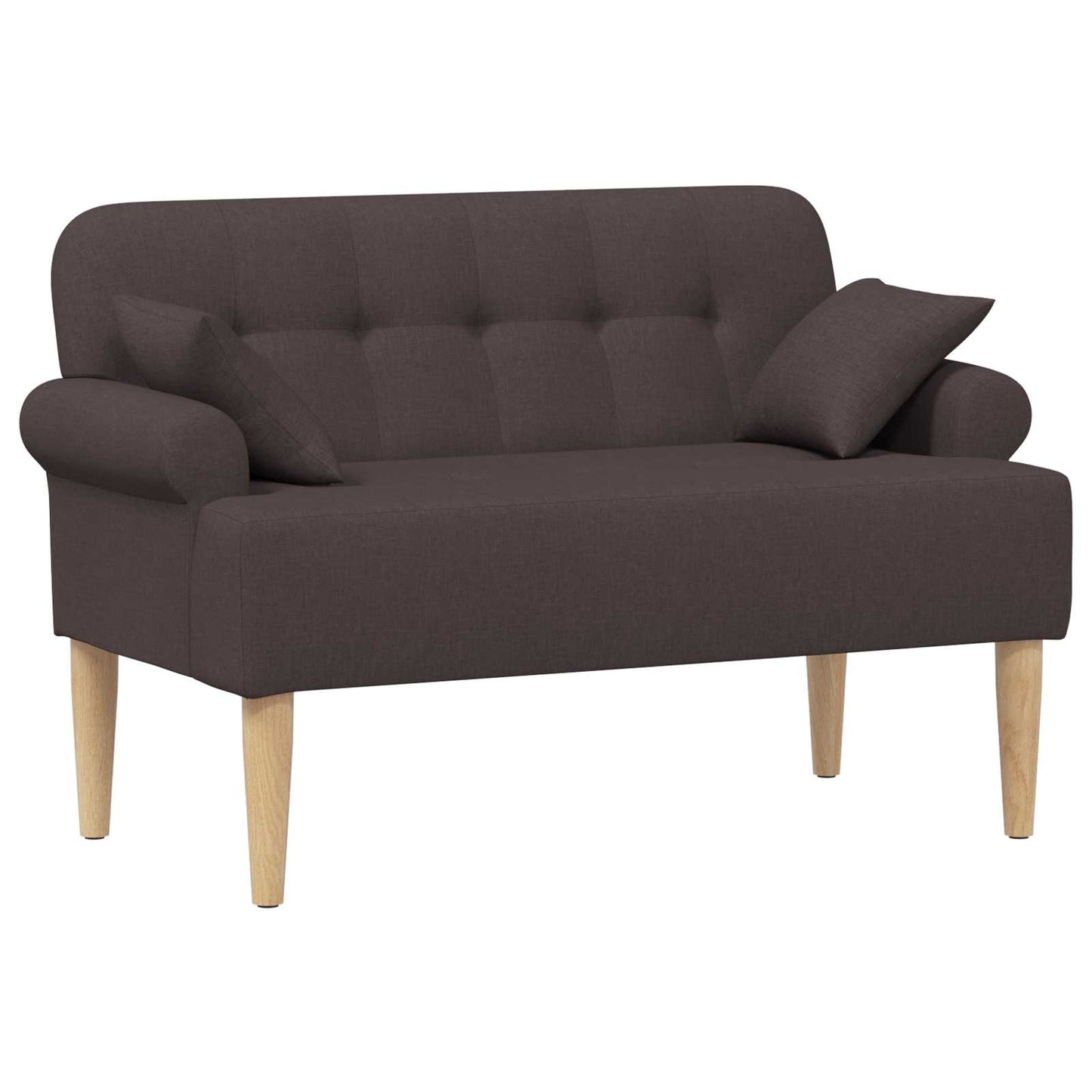 vidaXL Love seat με κουμπιά Σκούρο Καφέ 120 x 65 x 79 εκ Ύφασμα