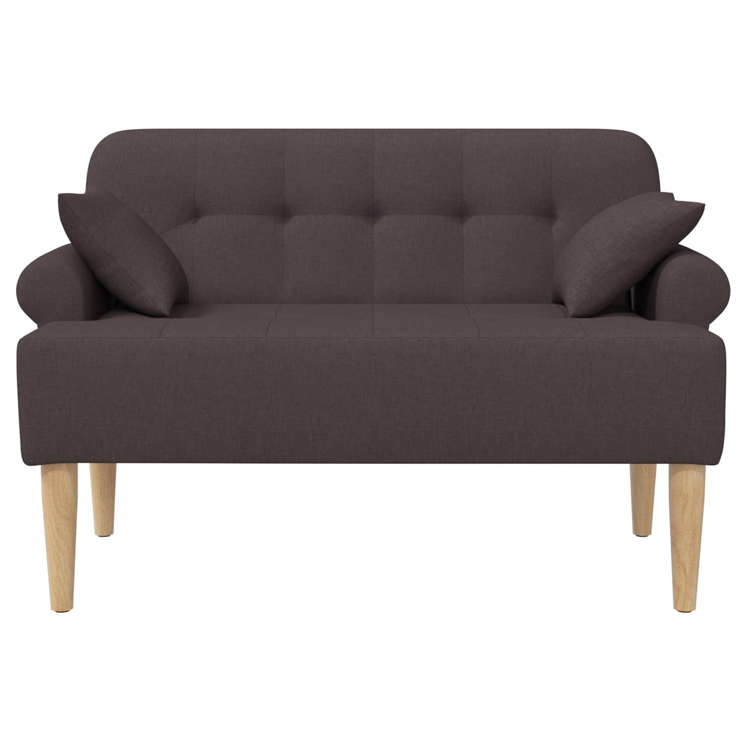 vidaXL Love seat με κουμπιά Σκούρο Καφέ 120 x 65 x 79 εκ Ύφασμα