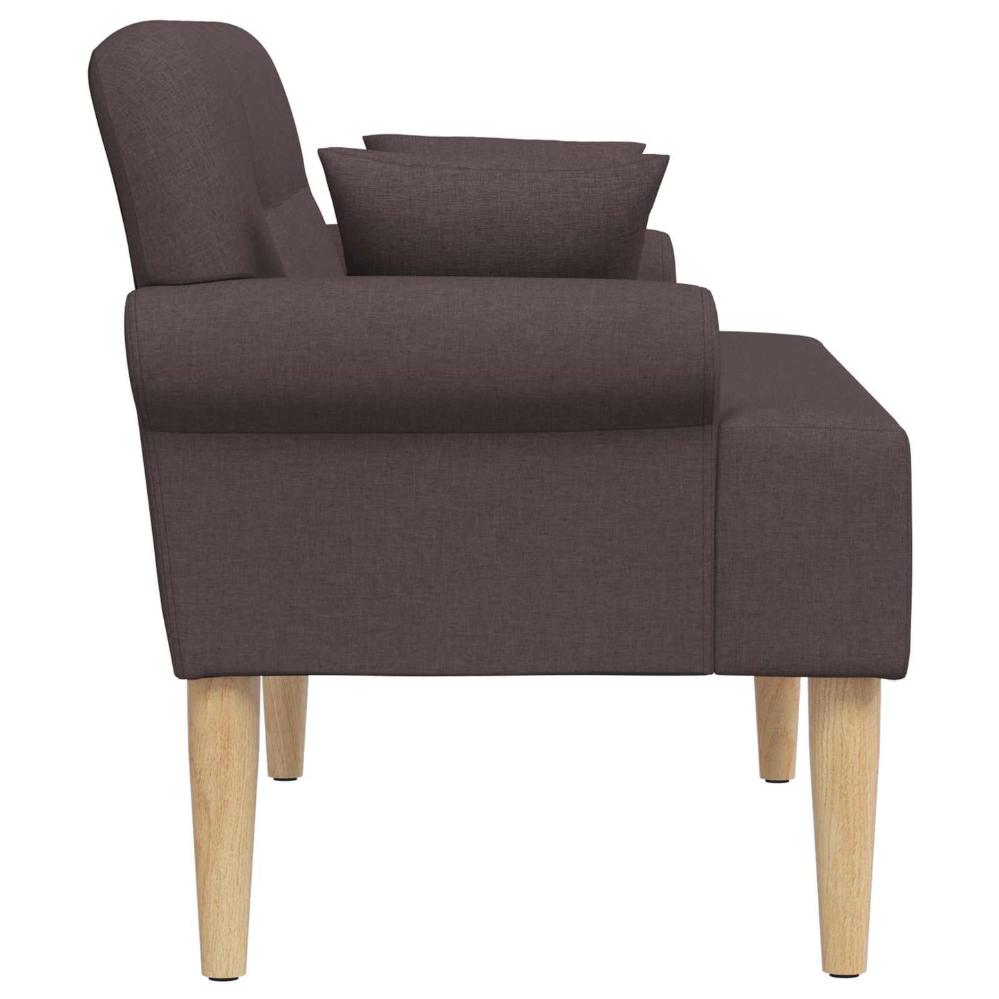 vidaXL Love seat με κουμπιά Σκούρο Καφέ 120 x 65 x 79 εκ Ύφασμα