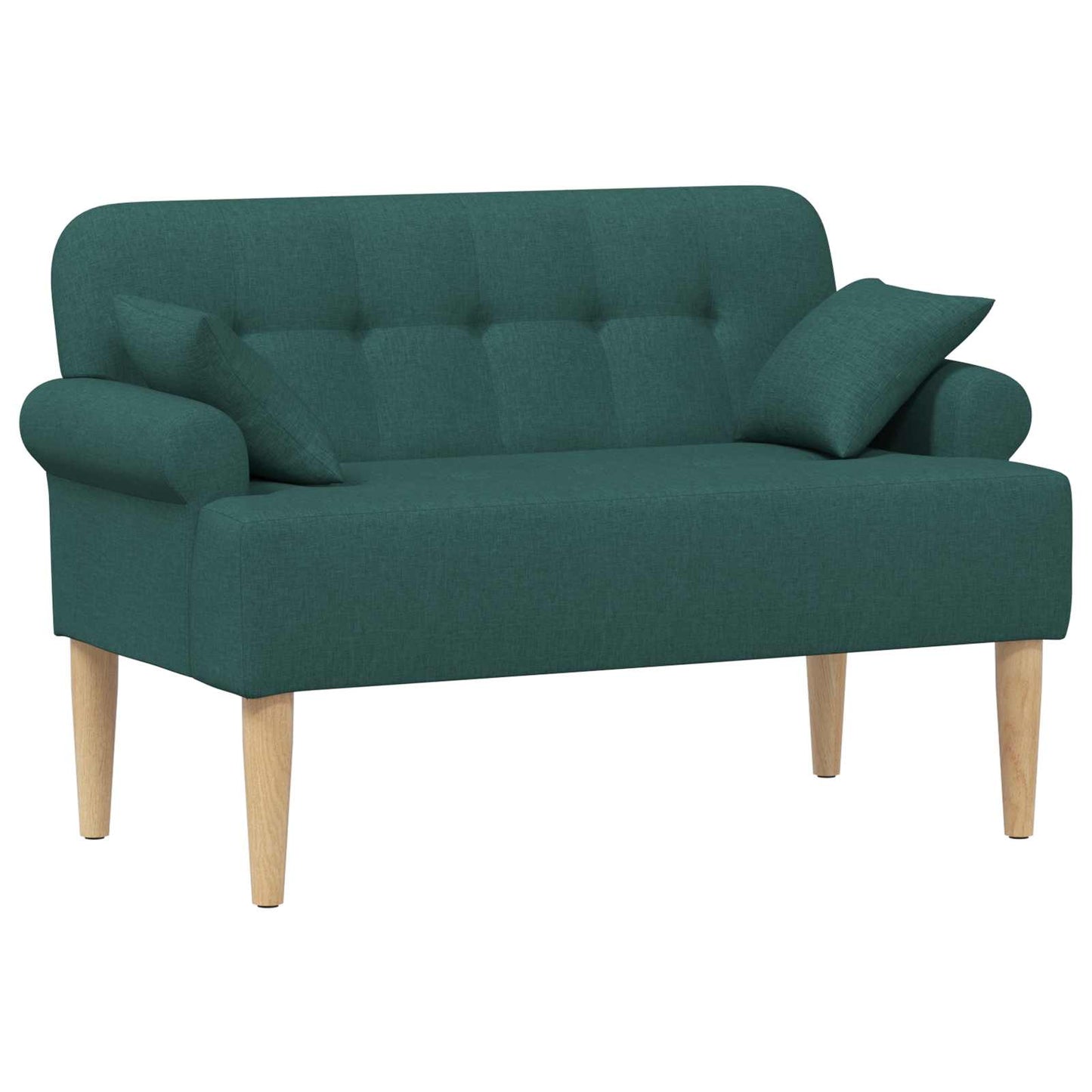 vidaXL Love seat με κουμπιά Σκούρο Πράσινο 120 x 65 x 79 εκ Ύφασμα