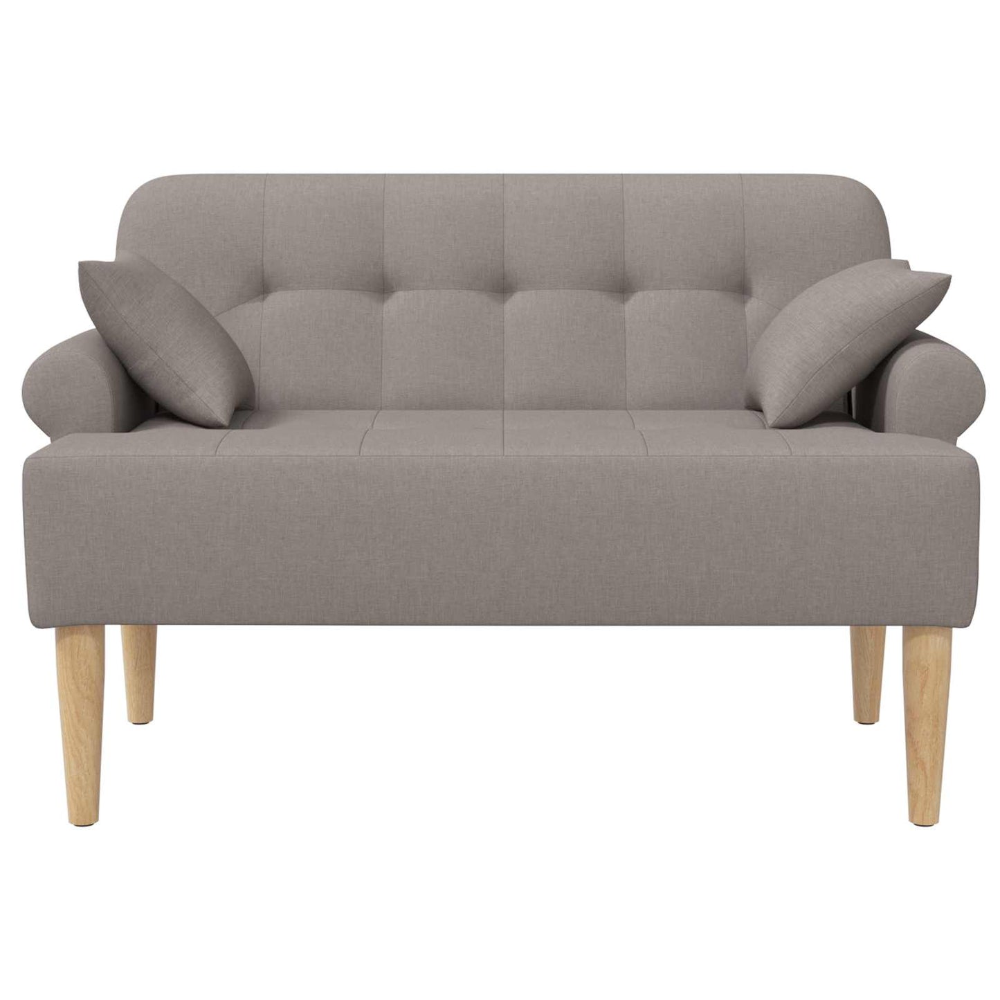 vidaXL Love seat με κουμπιά Taupe 120 x 65 x 79 εκ Ύφασμα