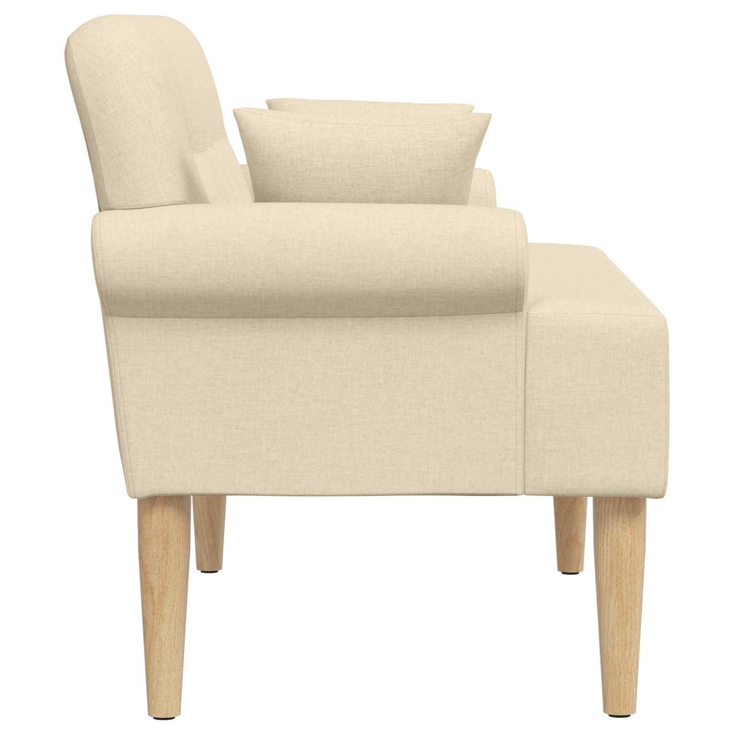 vidaXL Love seat με κουμπιά Κρεμ 120 x 65 x 79 εκ Ύφασμα