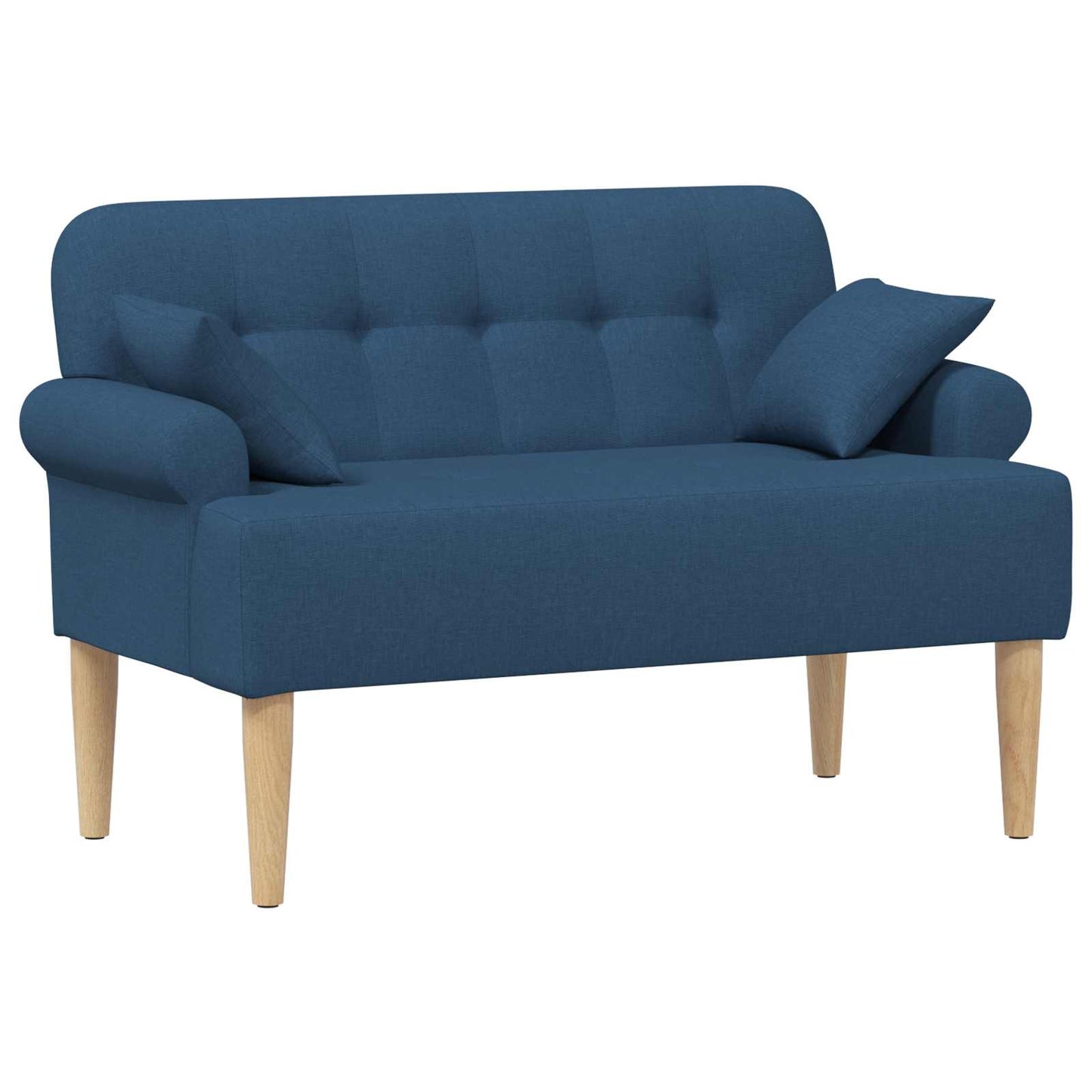 vidaXL Love seat με κουμπιά Μπλε 120 x 65 x 79 εκ Ύφασμα