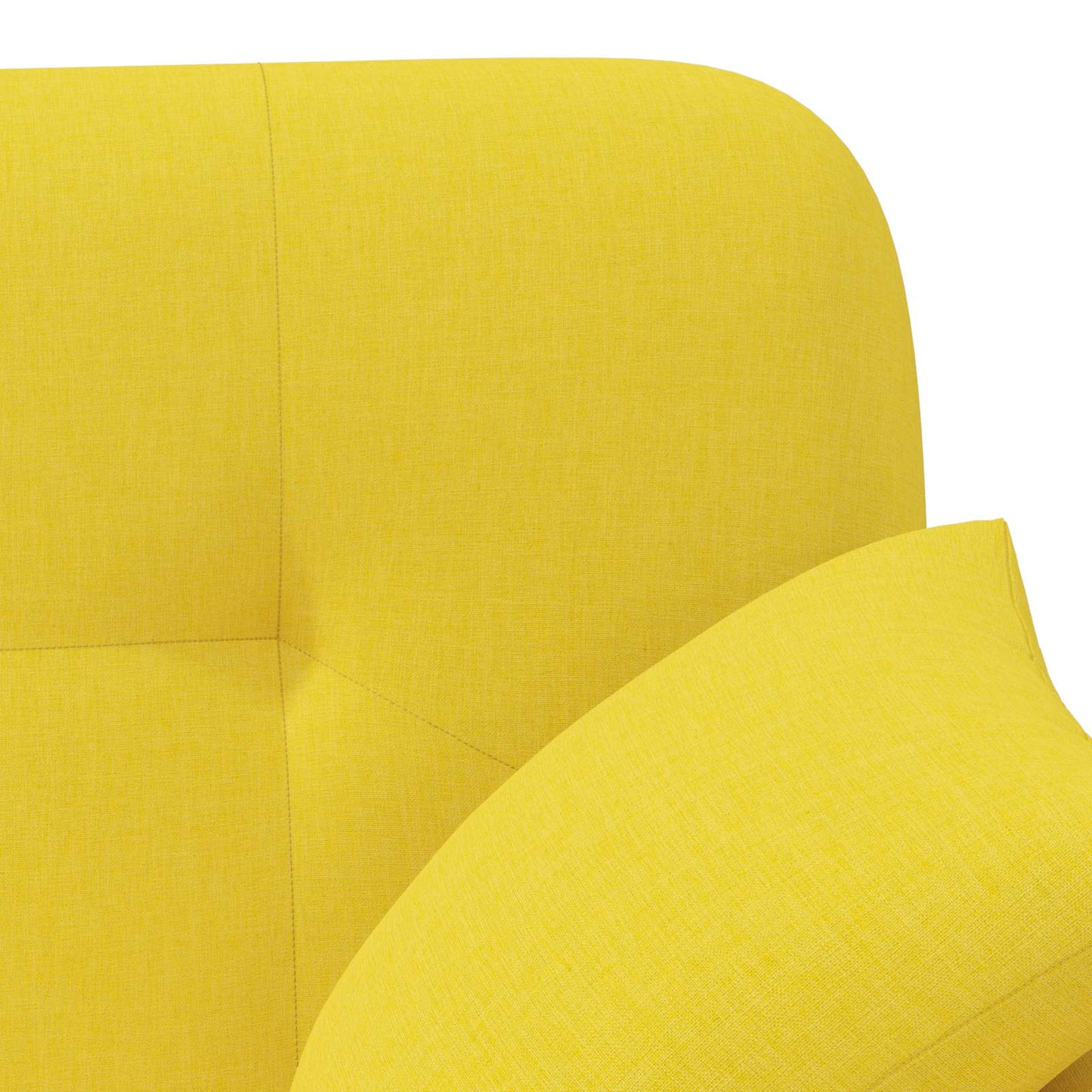 vidaXL Love seat με κουμπιά Ανοιχτό Κίτρινο 120 x 65 x 79 εκ Ύφασμα