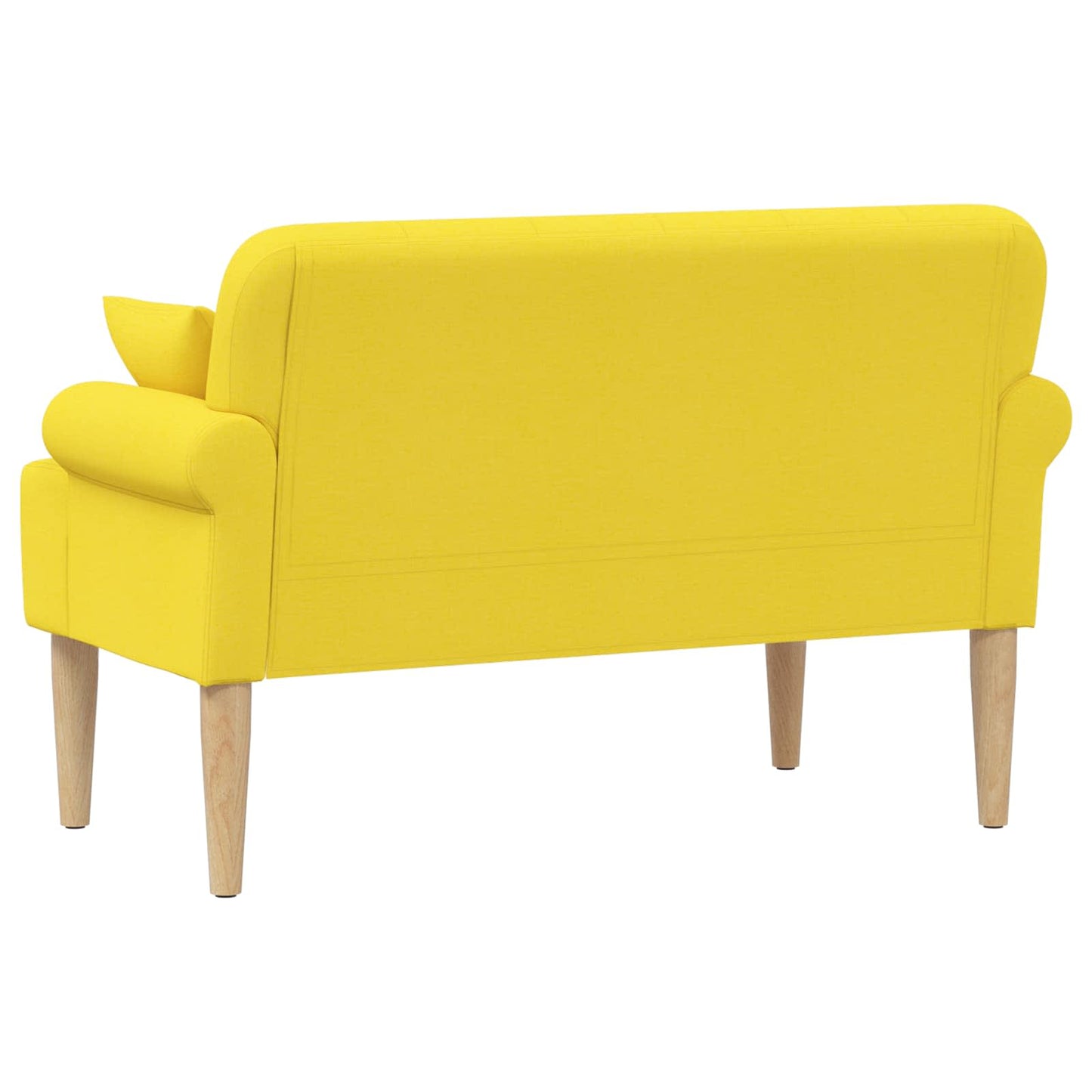 vidaXL Love seat με κουμπιά Ανοιχτό Κίτρινο 120 x 65 x 79 εκ Ύφασμα