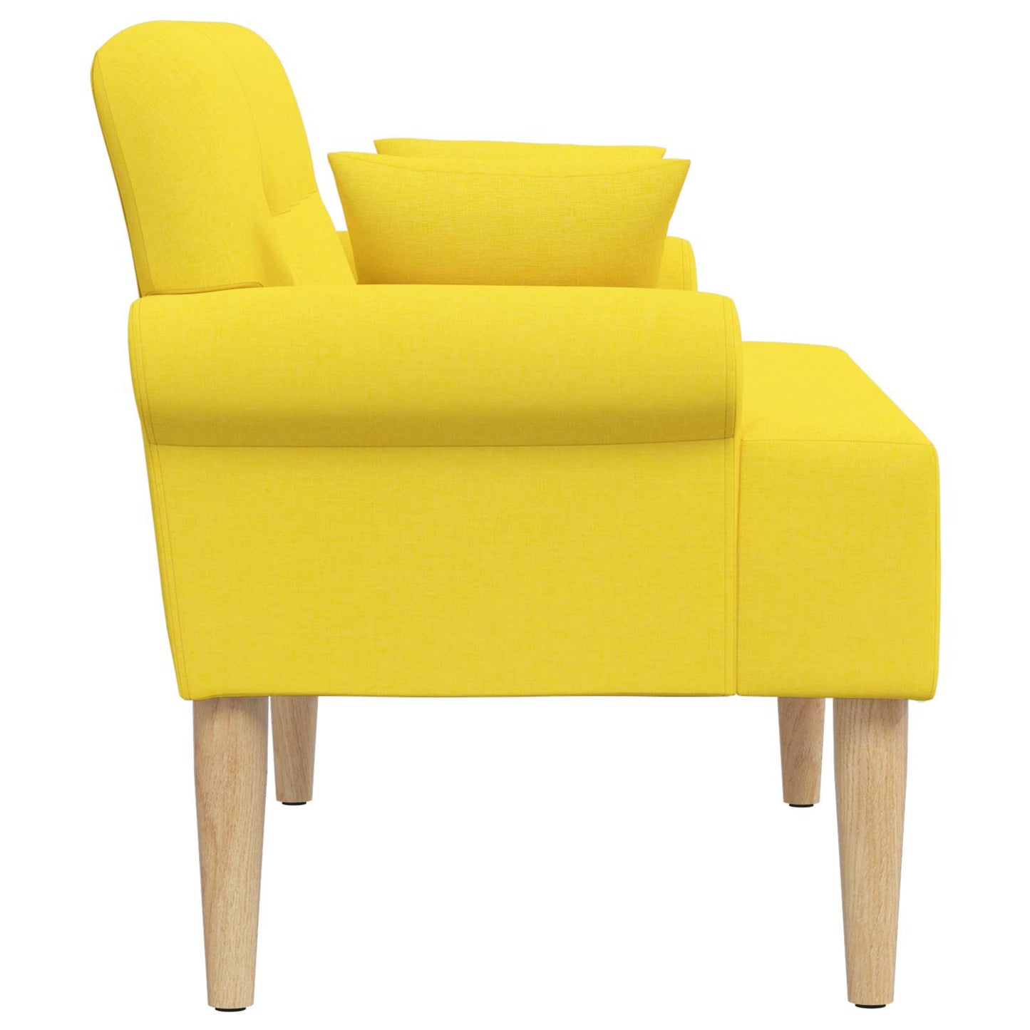 vidaXL Love seat με κουμπιά Ανοιχτό Κίτρινο 120 x 65 x 79 εκ Ύφασμα